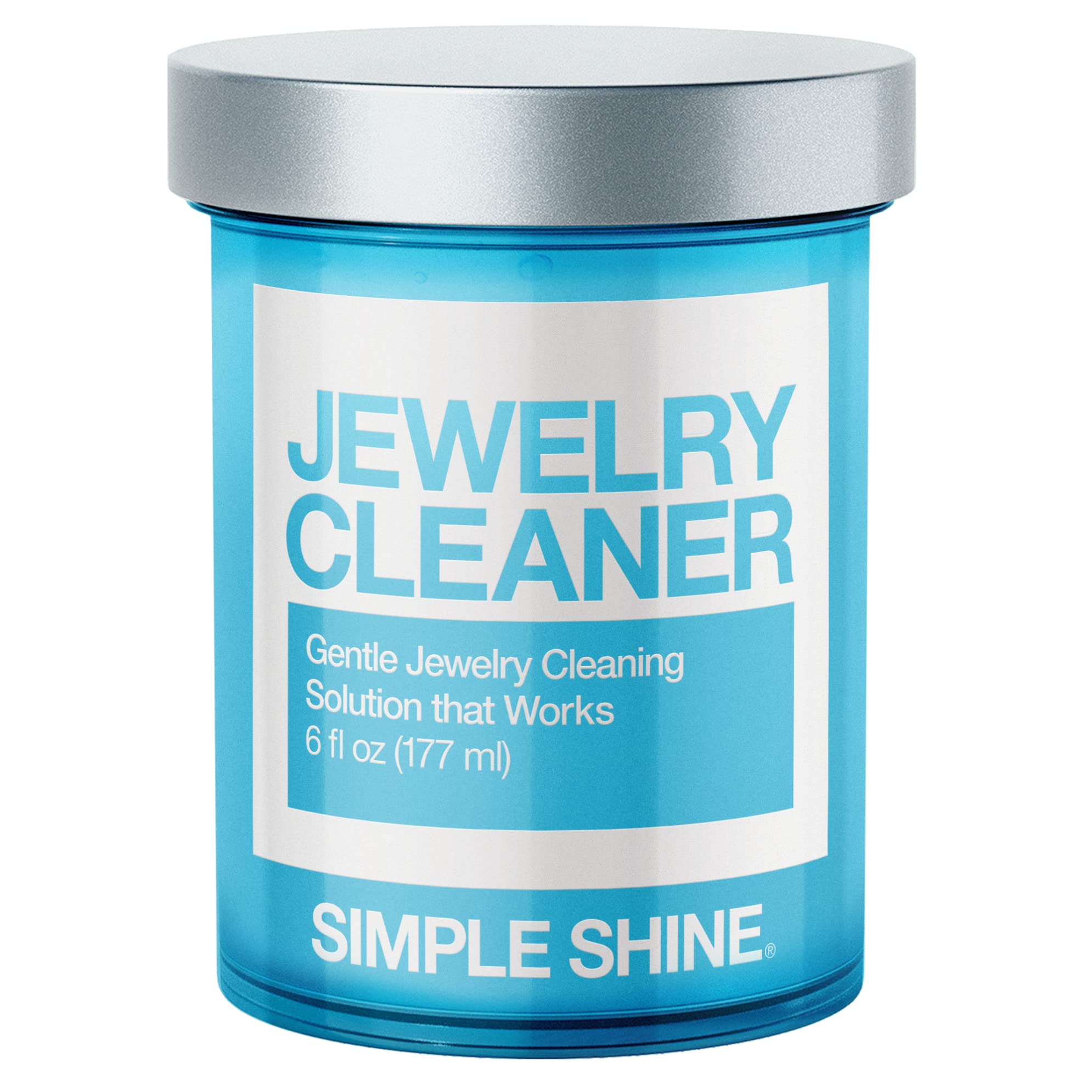 Gentle Jewelry Cleaner Solution - Safe for Gold, Silver, Diamonds & Fashion Jewelry | Ammonia-Free, Non-Toxic Cleaning Liquid | Made in USA (6 oz) | Perfect for Rings, Earrings, Necklaces & Bracelets at Home or Travel