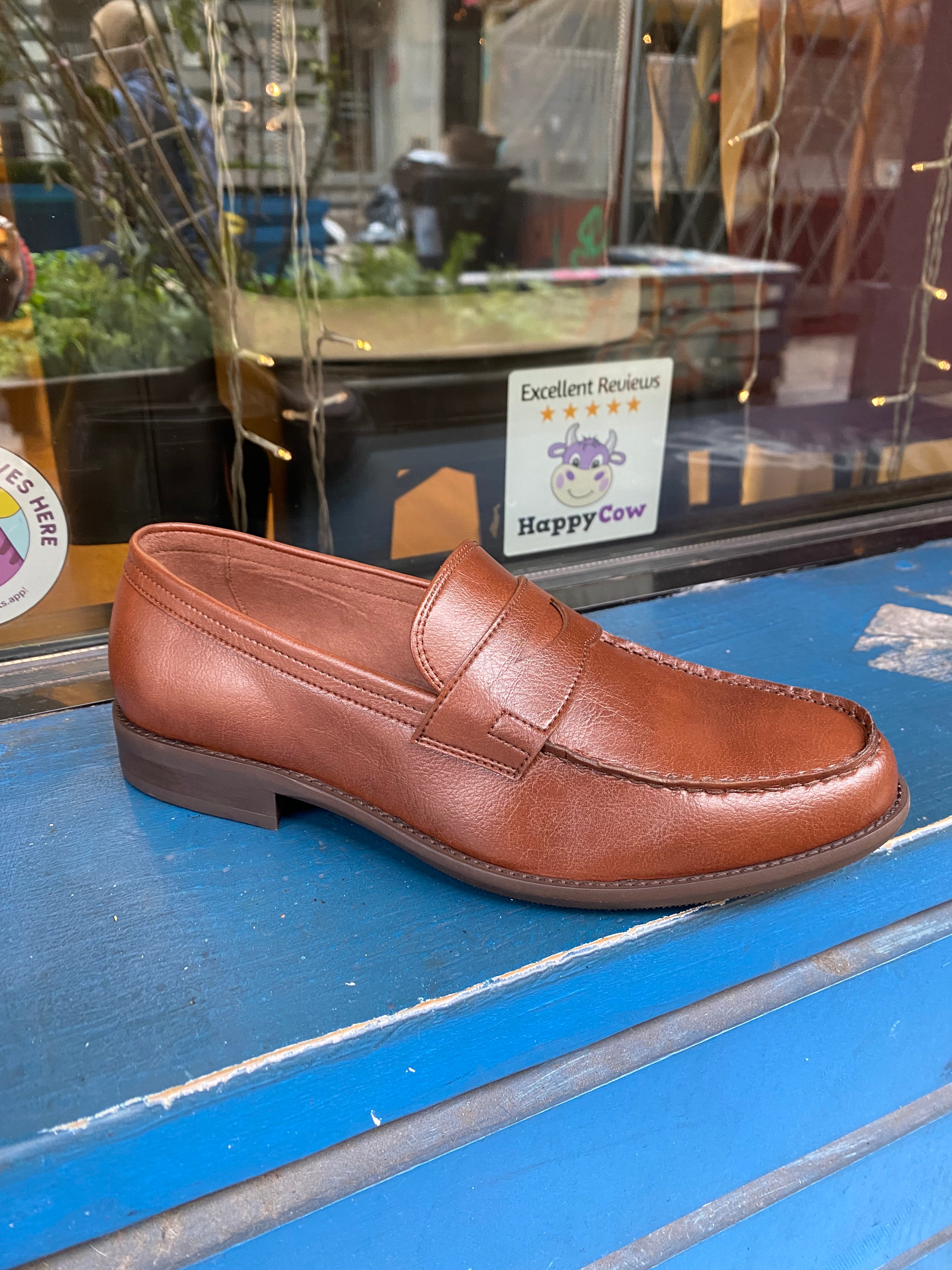 Novacas Anthony Tan Leather Loafers for Men - Comfortable Slip-On Shoes for Business Casual & Office Wear