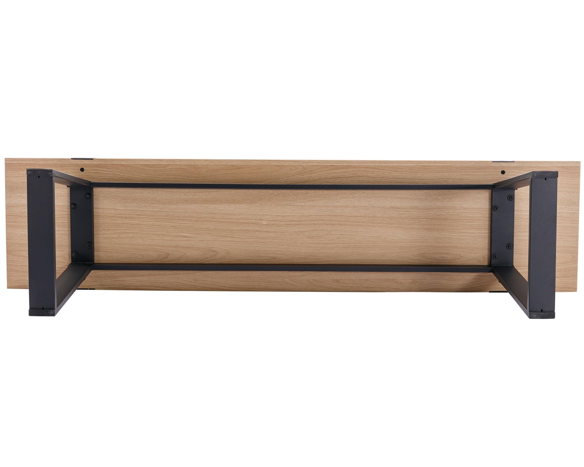 VESCASA 60 Inch Solid Wood Dining Bench with Sturdy Black Metal Legs - Natural Oak Finish for Kitchen, Dining Room, Breakfast Nook & Entryway Seating