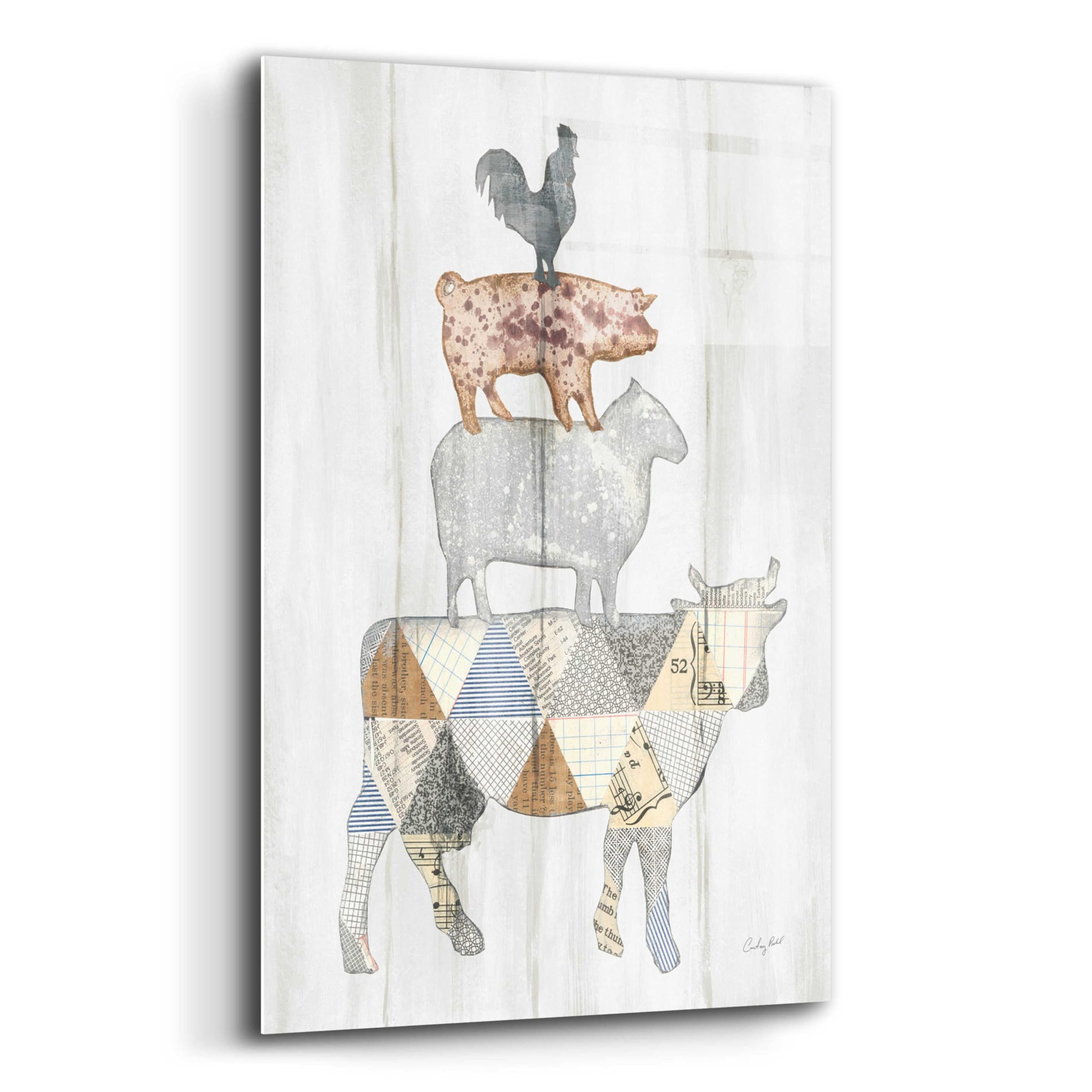 Farm Family I by Courtney Prahl - 16x24 Inch Acrylic Glass Wall Art Painting, Modern Home Decor for Living Room, Bedroom & Office