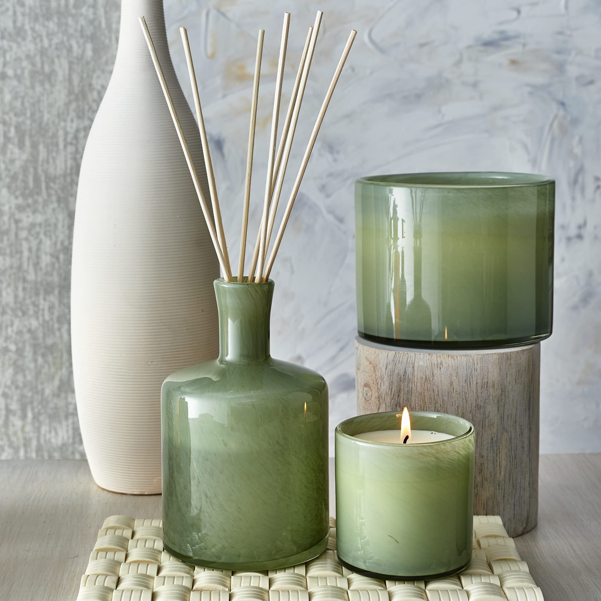 LAFCO New York Signature Reed Diffuser - Fresh Cut Gardenia Scent, 15 oz - Long-Lasting Fragrance up to 9 Months - Handcrafted Glass Vessel with Natural Wood Reeds - Made in USA - Perfect for Home, Office & Spa Decor