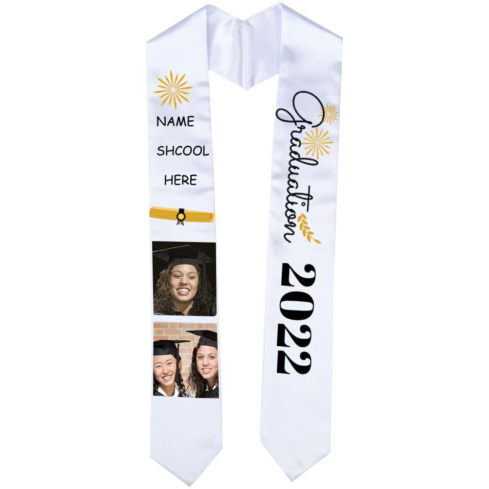 10 Pack 60 Inch White Sublimation Blank Graduation Stoles - Unisex Plain Satin Sash for Honor Ceremonies & Commencement - Bulk Graduation Scarf for High School & College - In Stock USA (Perfect for Graduation Photos, Awards & Academic Events)