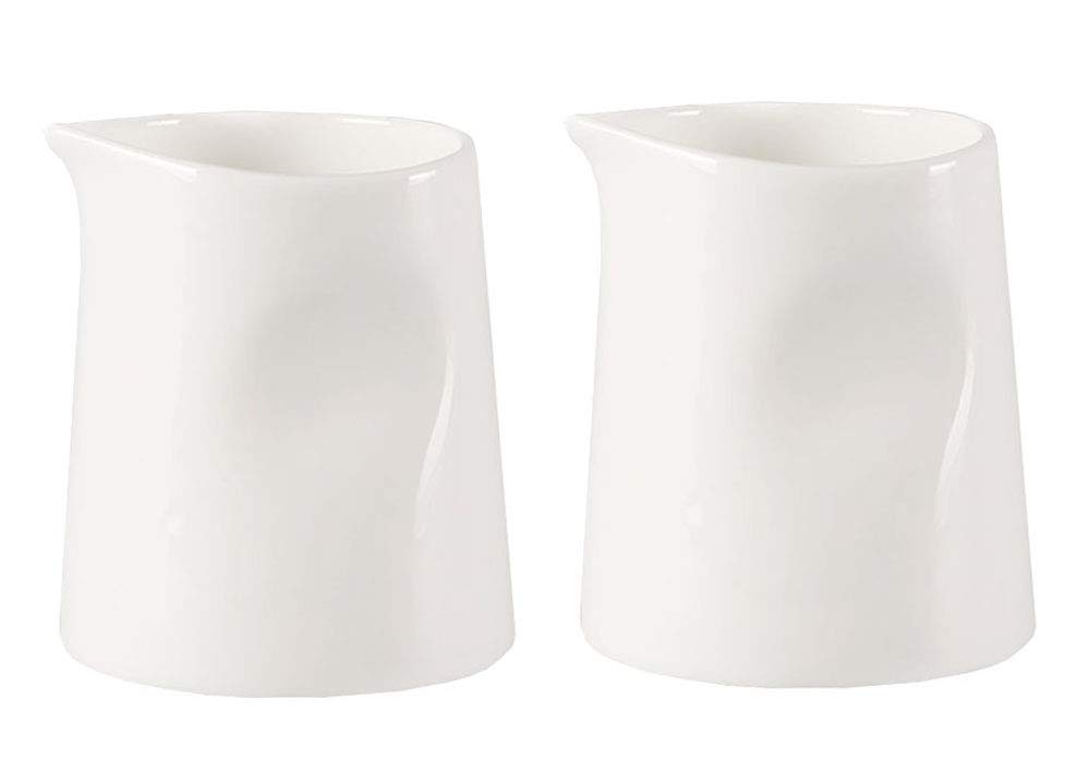 Premium White Ceramic Creamer Pitcher Set - 2 Pack, Bone China Coffee & Milk Creamer for Home, Cafe, and Restaurant Use