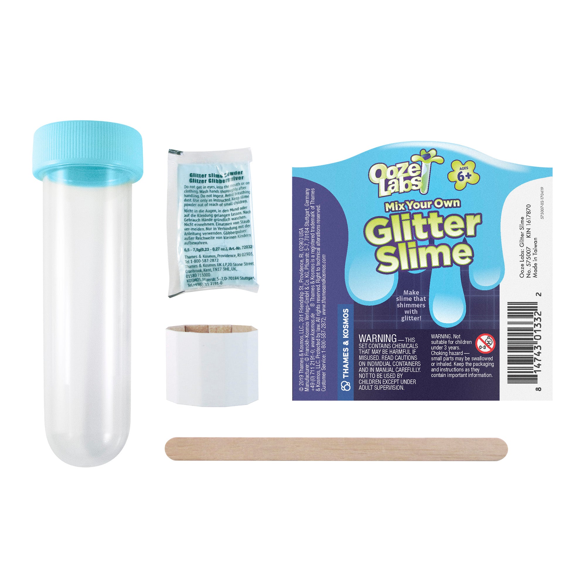 Ooze Labs 7: Glitter Slime Kit - 6 Pack DIY Sensory Play Slime for Kids, Stress Relief & Creative Fun - Perfect for Birthday Parties, Classroom Activities & Relaxation Therapy