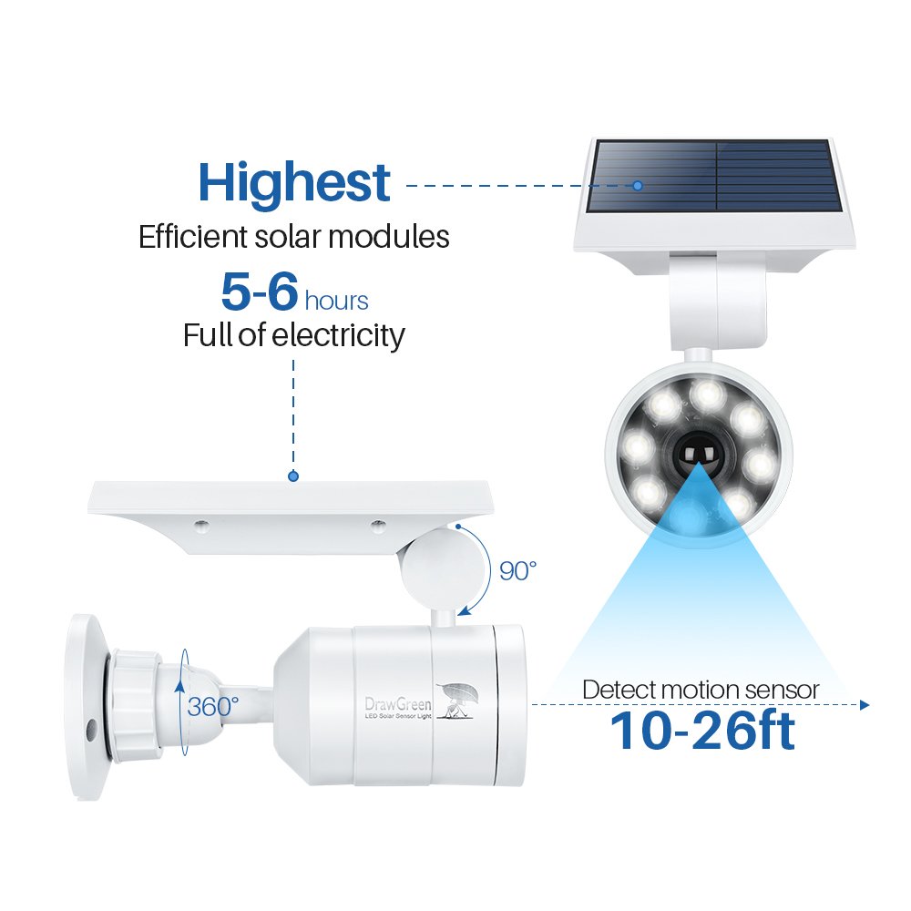 Outdoor Solar Motion Sensor Lights - Waterproof Aluminum Alloy Solar Spot Lights with Motion Detector for Patio, Porch, Wall, Driveway & Garden | 100-Week Free Refund/Replacement | Perfect for Nighttime Security & Landscape Lighting