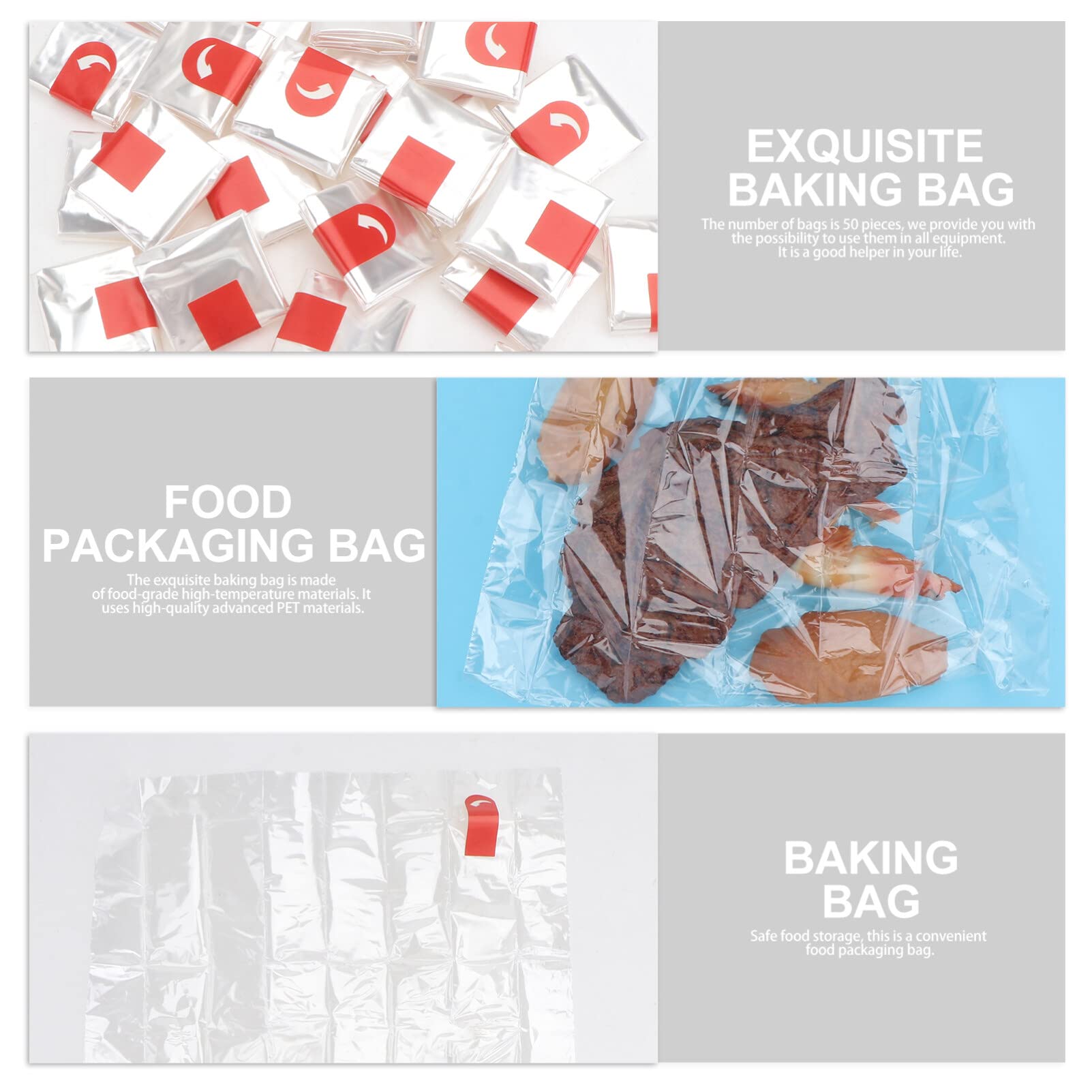 50Pcs White Chicken Roasting Bags - Reusable Oven Safe Cooking Bags for Microwave, Toaster, Grill - Perfect for Roasting Chicken, Baking Bread, and Making Sandwiches - Ideal for Home Cooking, Meal Prep, and Outdoor BBQ