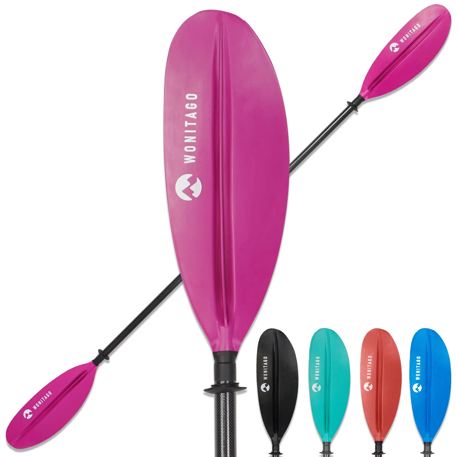 Premium Carbon Shaft Kayak Paddle - Adjustable 220-250cm Lightweight Floating Oar with Durable PP Blade | Perfect for Recreational Kayaking, Fishing & Water Sports