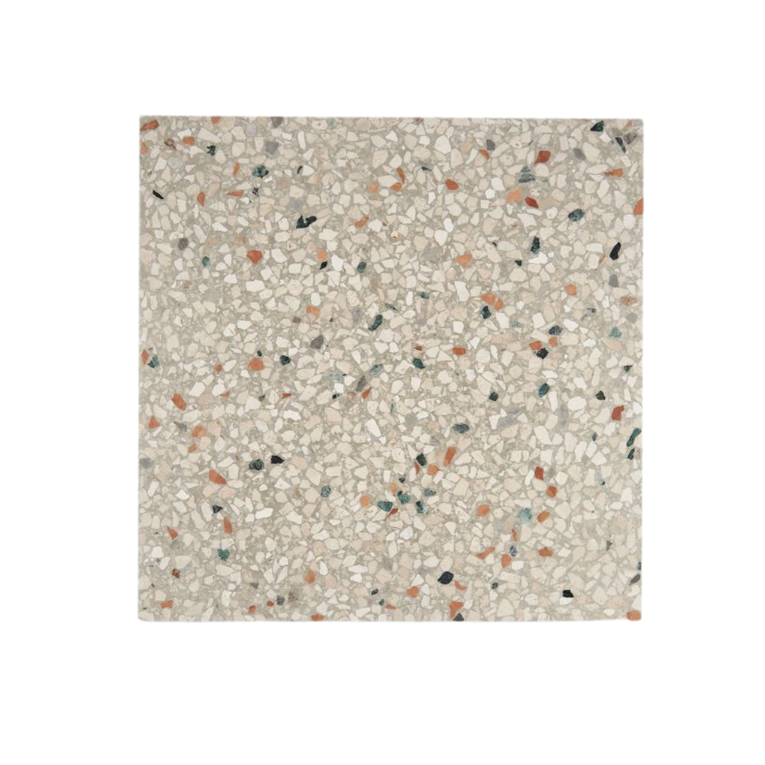 Waterproof Terrazzo Floor Tile 16x16 Inch - York Antiqued Finish for Bathroom, Kitchen & Outdoor Use - Durable 3/4