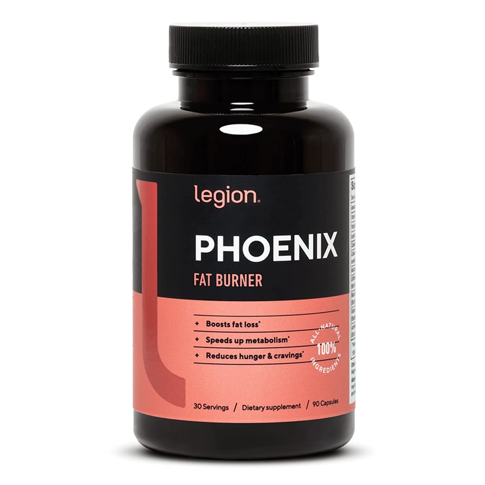 LEGION Phoenix Thermogenic Fat Burner & Weight Loss Supplement - 90 Capsules (30 Servings) with Natural Caffeine for Energy & Metabolism Boost | Ideal for Gym, Workout & Active Lifestyle