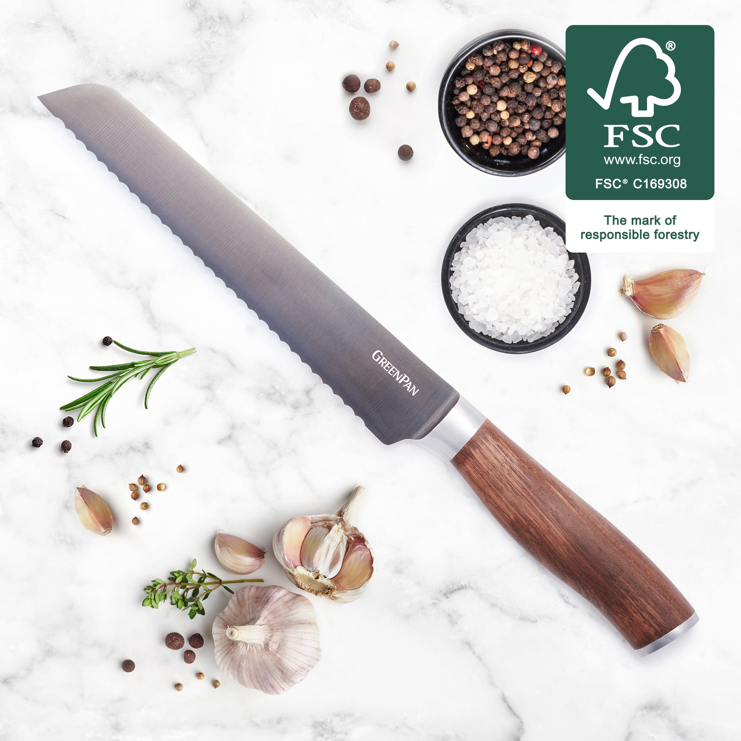 Premium Titanium Bread Knife Set - 8