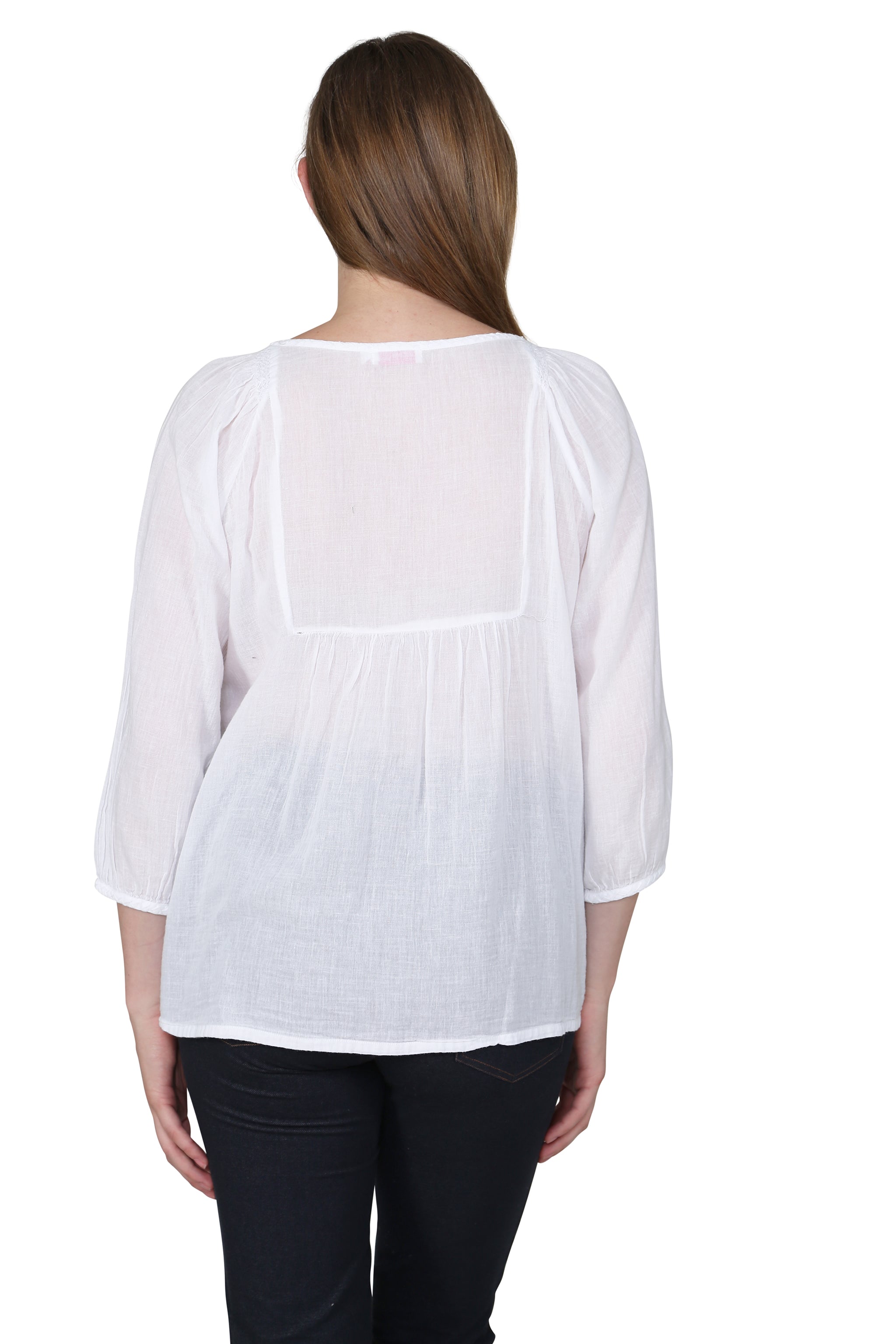 Elegant Embroidered White Blouse for Women - Stylish Casual & Party Wear - Perfect for Office, Date Night & Special Occasions