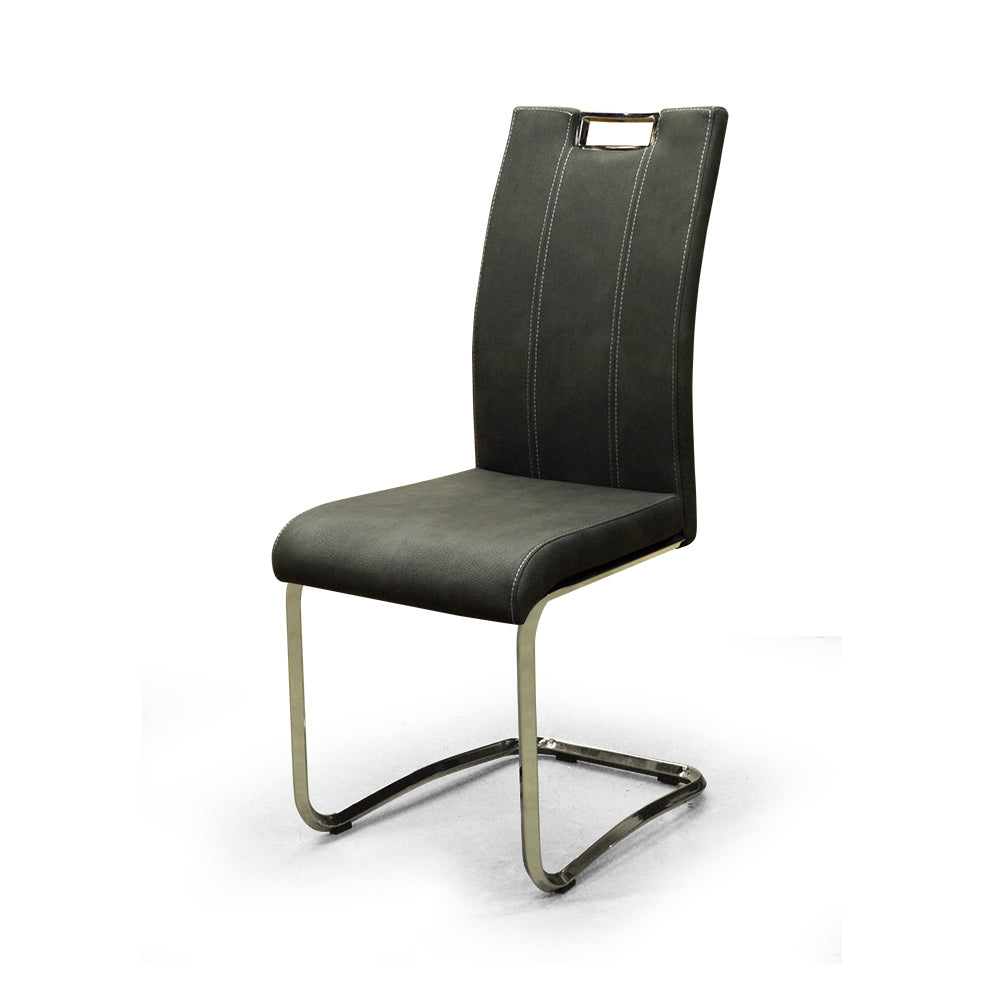 Grey Modern Dining Chair with Contrast Stitches 5178 – Perfect for Kitchen, Dining Room & Home Office