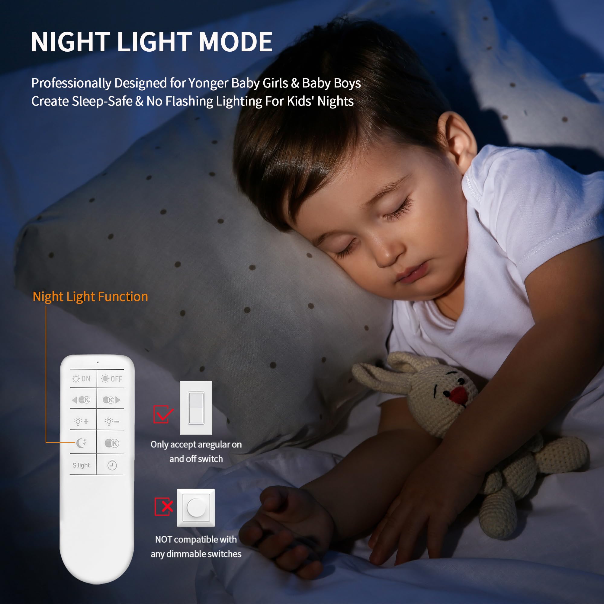 Modern LED Ceiling Light for Kids Room - Dimmable Soccer Flush Mount Light with Remote Control, 17