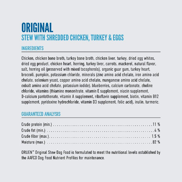 Orijen Original Grain-Free Canned Dog Food - High Protein, Natural Ingredients for Adult Dogs - Perfect for Mealtime, Travel & Training Treats