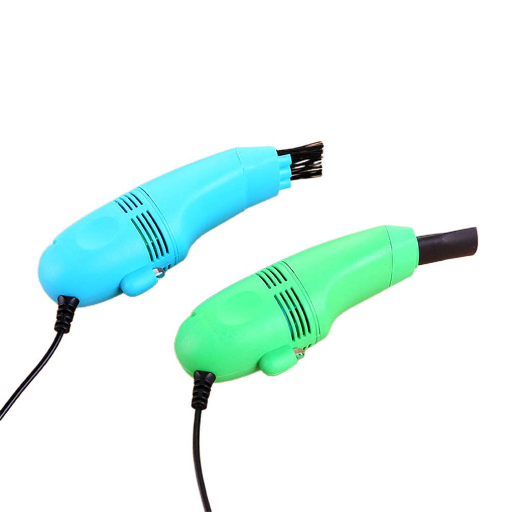 SOLUSTRE Mini USB Vacuum Cleaner - Portable Rechargeable Keyboard Cleaner for Laptop, Computer, Piano & Car - Dust Removal Tool for Home & Office (2Pcs, Random Color) - Perfect for Cleaning Crumbs, Dust & Pet Hair from Keyboards & Small Spaces
