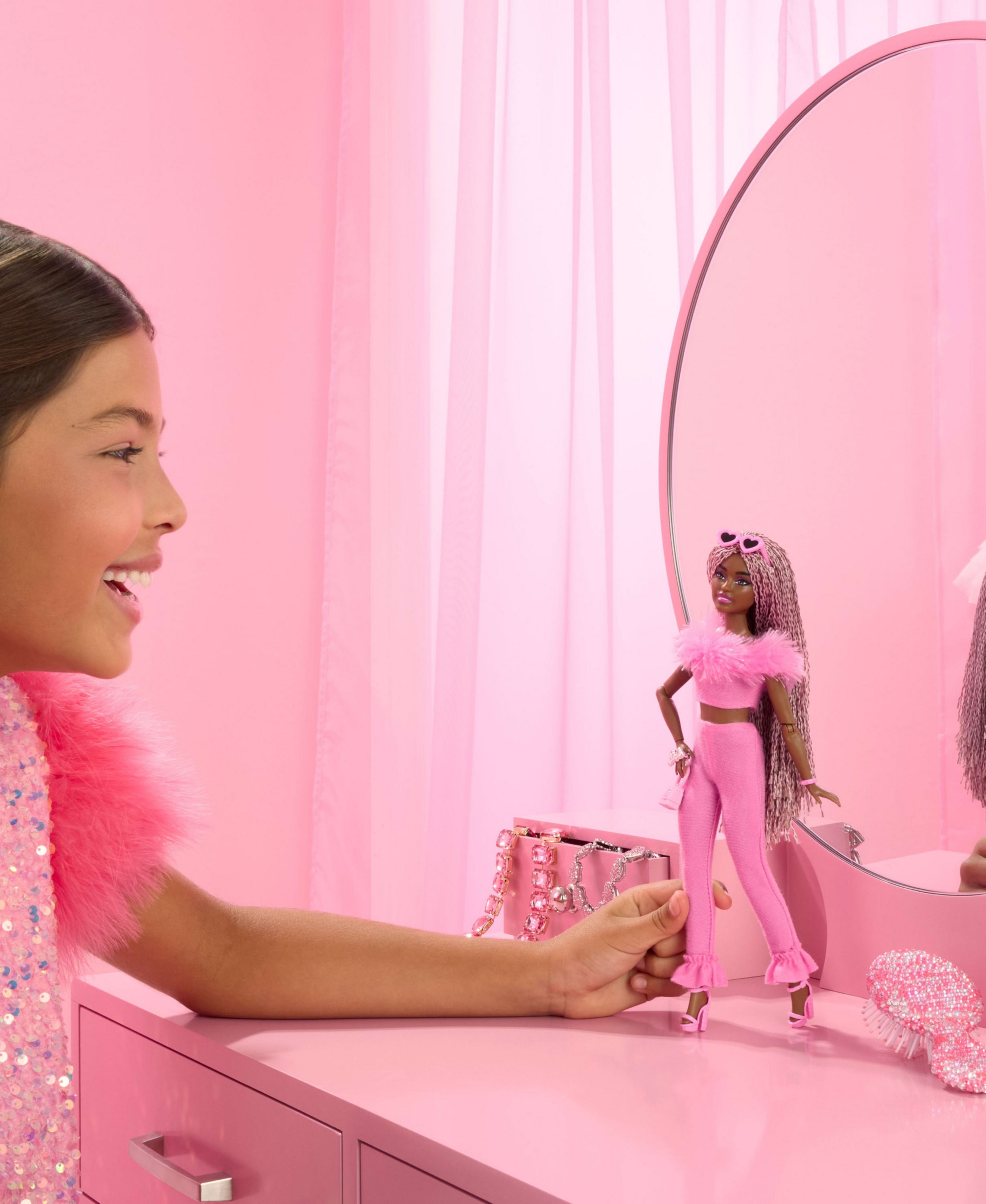 Barbie Deluxe Style Doll with Soft Pink Jumpsuit & Braided Hair - Perfect for Collectors, Gift Giving & Pretend Play