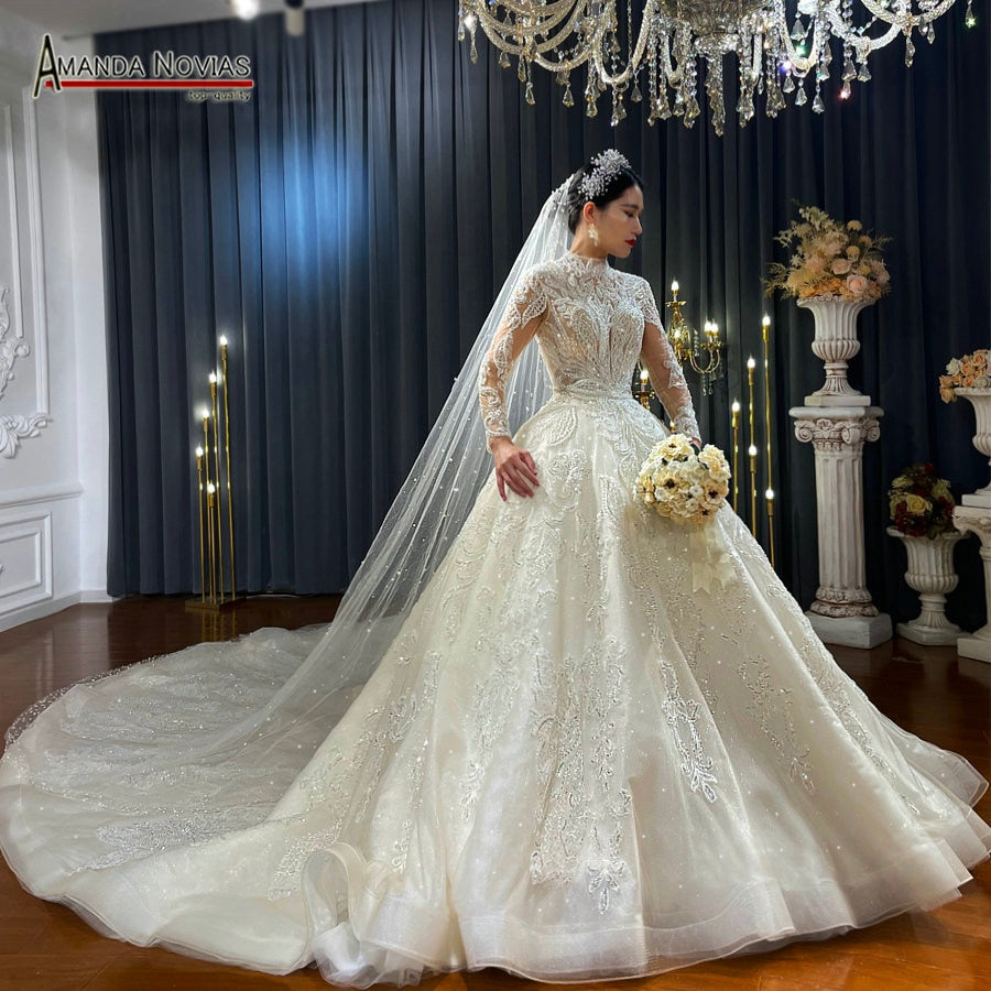 Elegant Pearl Embellished Bridal Gown NS4244 – Perfect for Weddings, Prom, and Formal Evening Events