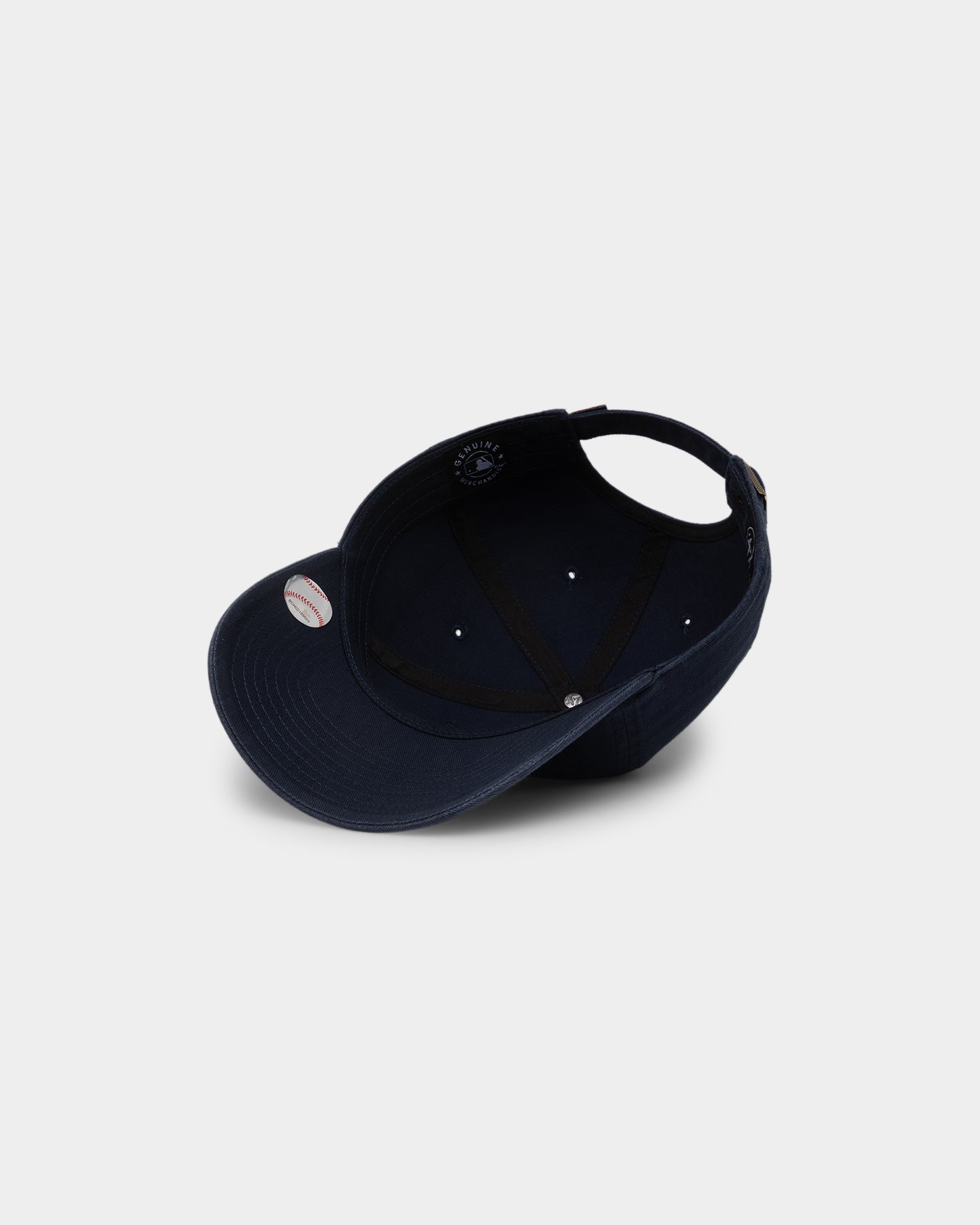 47 Brand Men's Boston Red Sox Clean Up Adjustable Strapback Hat - Navy Blue Baseball Cap for Fans, Game Day & Casual Wear