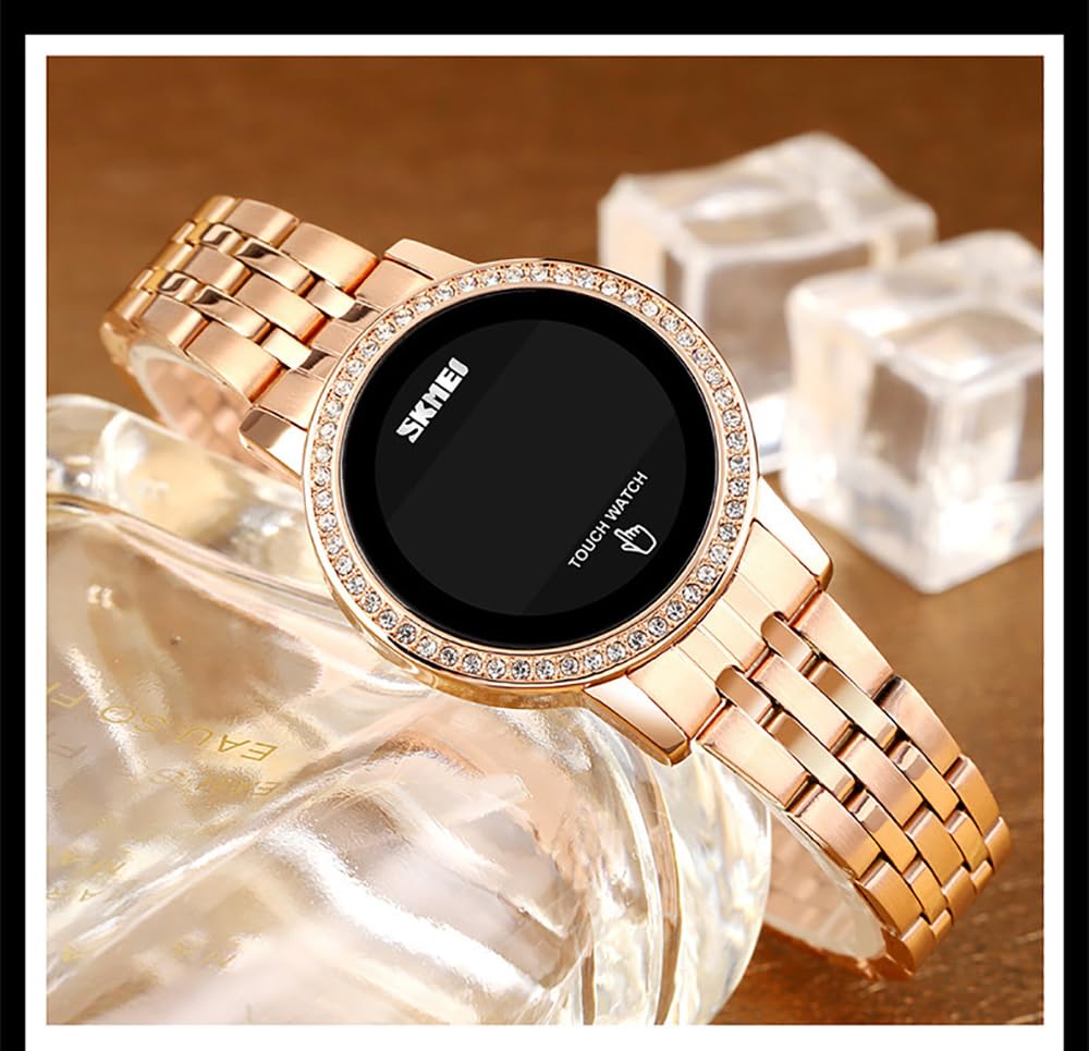 Gosasa Luxury Women's Watch - LED Touch Screen Digital Watch for Women, Waterproof Quartz Business Wristwatch, Elegant Ladies Watch for Office, Party & Everyday Wear
