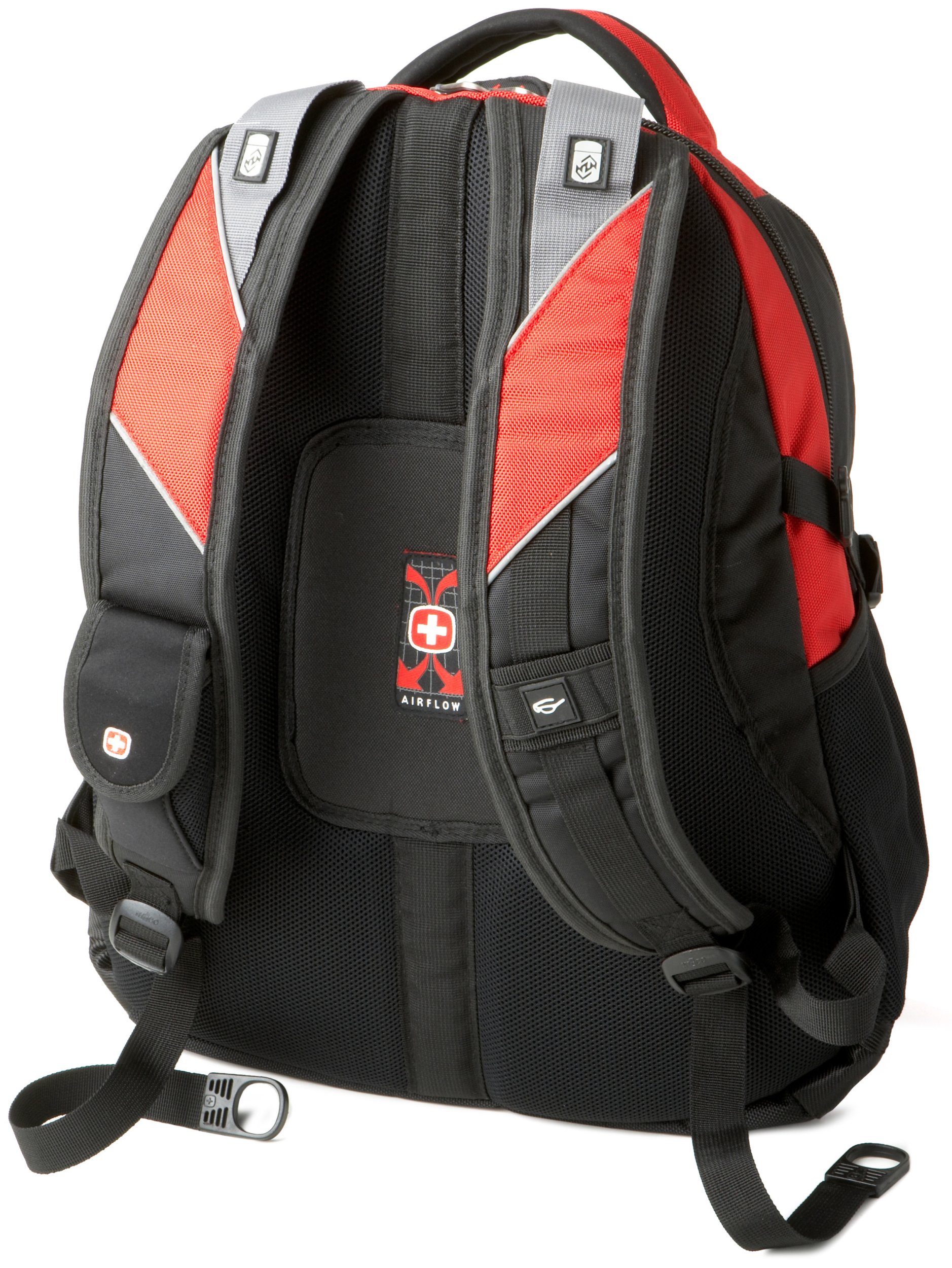 Swiss Gear SA9769 Red Laptop Backpack for 15 Inch Laptops & Tablets - Durable Travel & Work Backpack with USB Charging Port, Perfect for Commuting, Business Trips & College Students