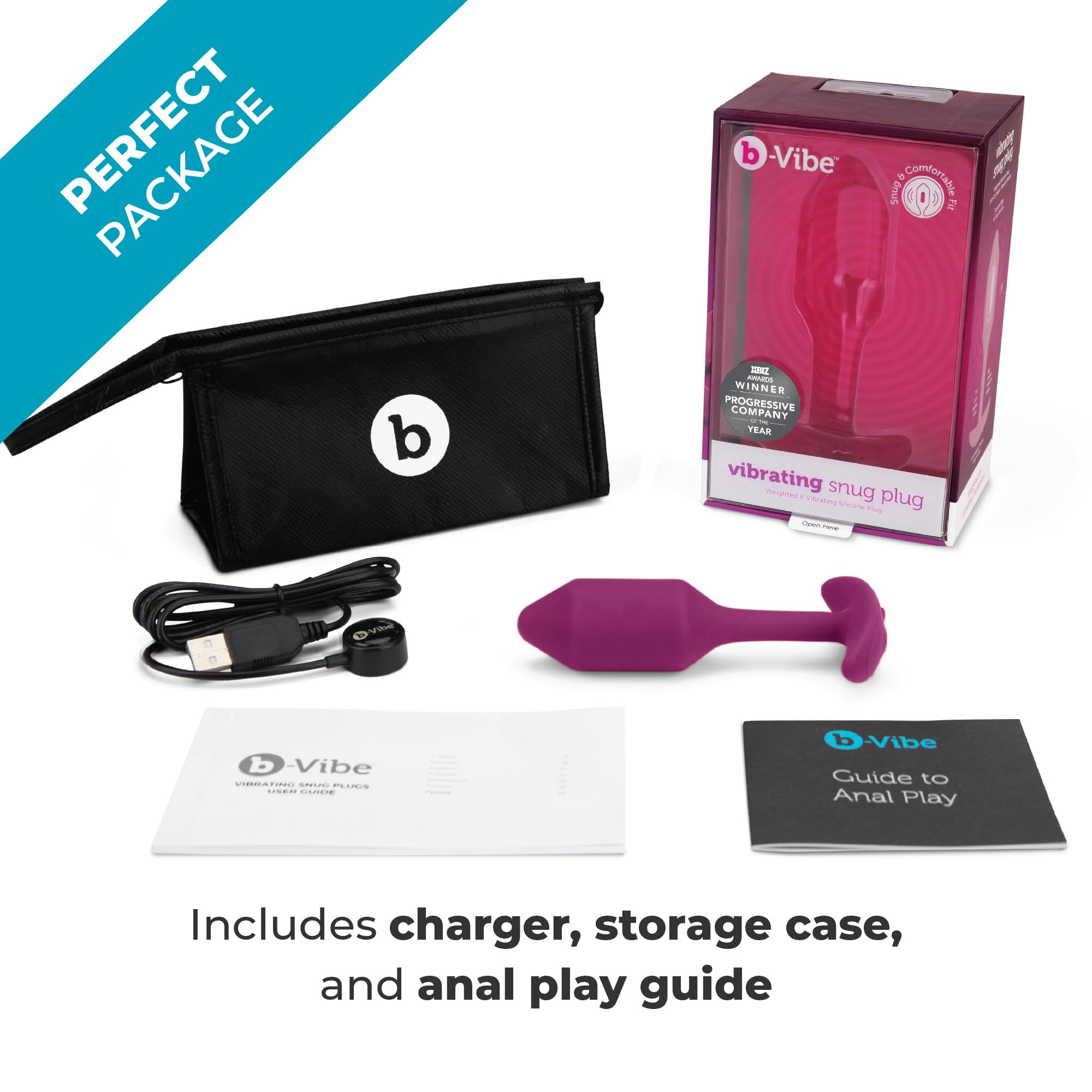 b-Vibe Vibrating Snug Plug 1 Anal Plug - Rose | Silicone Adult Sex Toy for Couples & Anal Training | Waterproof & Rechargeable Butt Plug for Enhanced Pleasure & Sexual Stimulation | Perfect for Solo Play & Intimate Moments