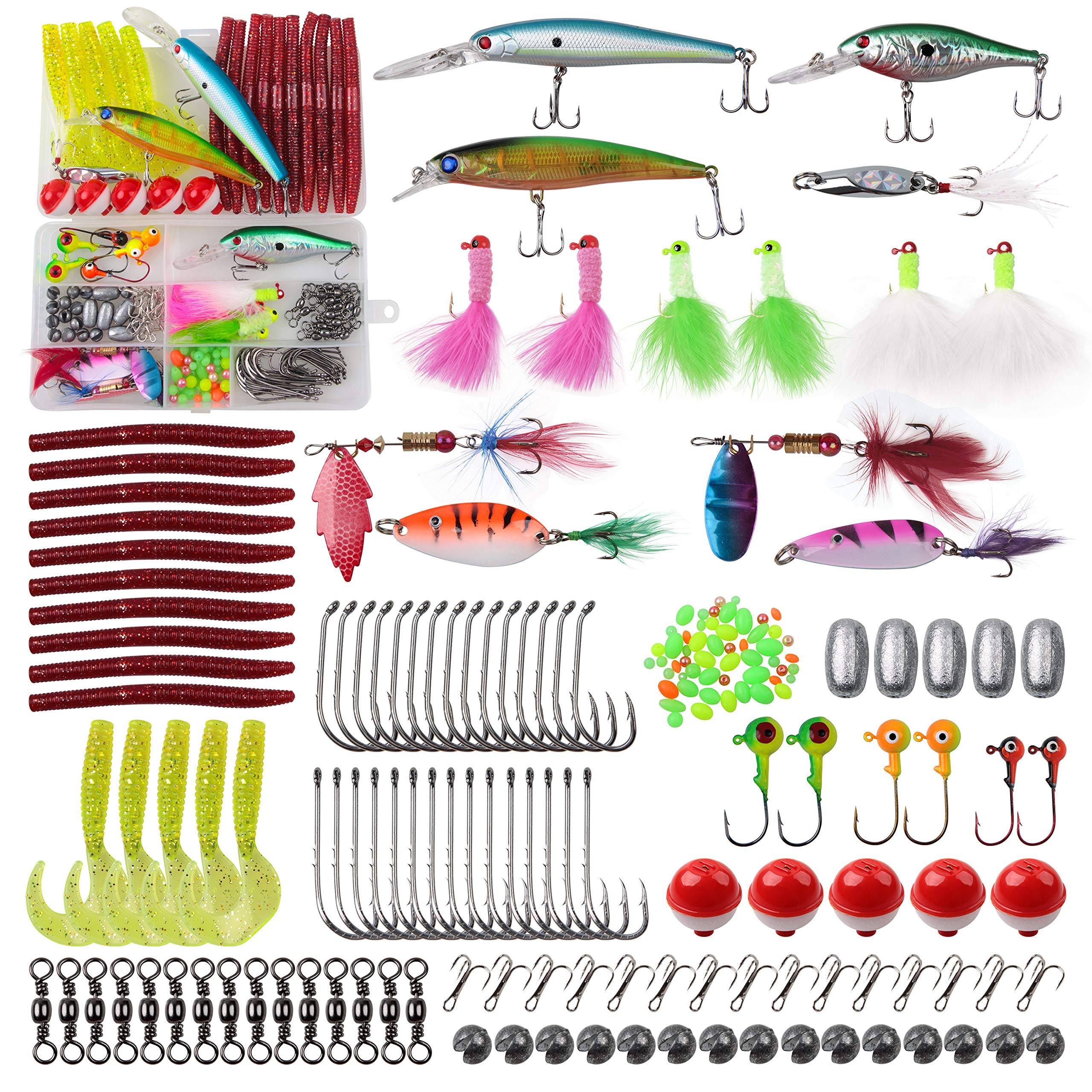150pcs Trout Fishing Lures Kit - Premium Freshwater Fishing Gear for Trout, Bass & Salmon - Perfect for River, Lake and Stream Fishing Adventures