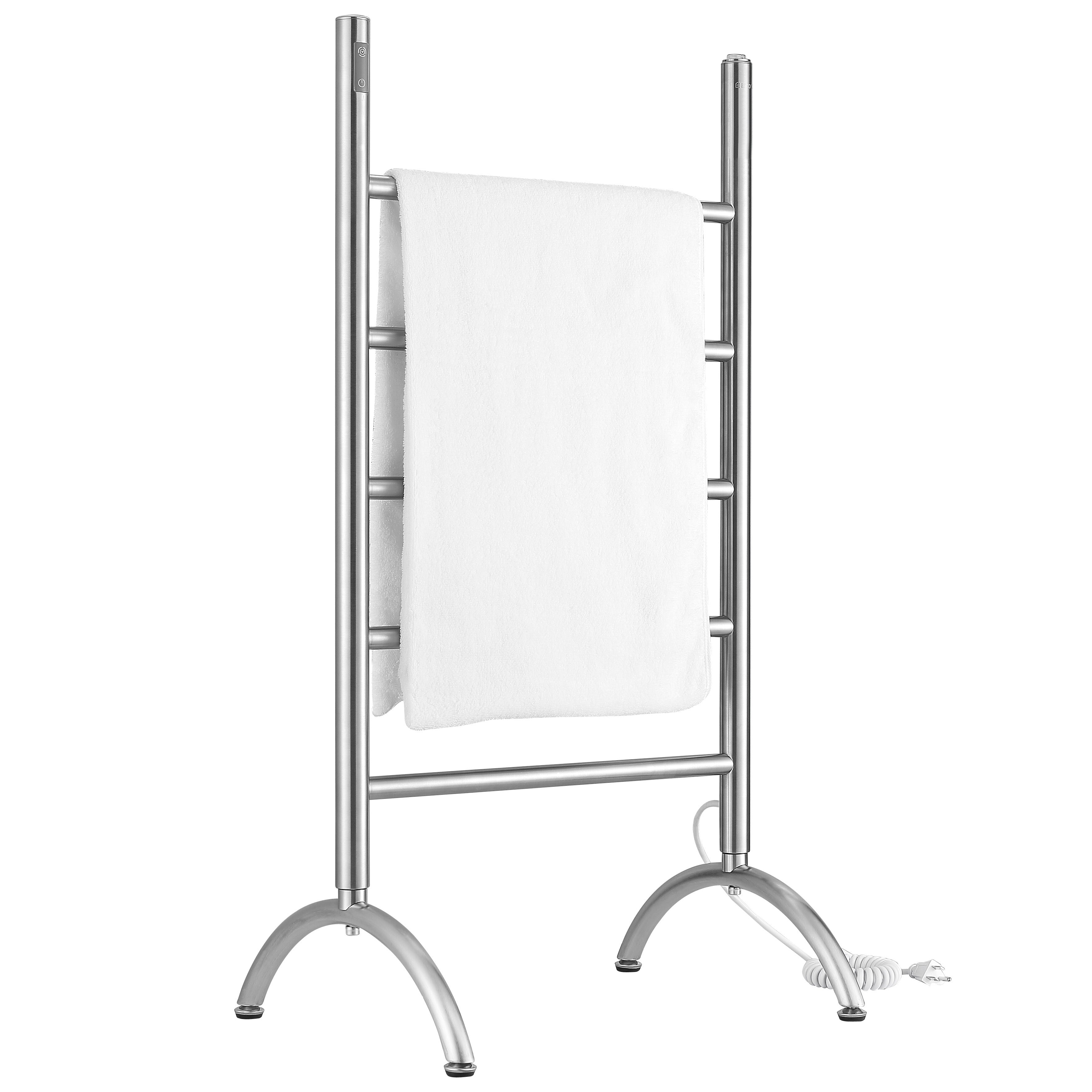 Nova OBT 3-in-1 5-Bar Towel Warmer with Built-in Timer | Brushed Stainless Steel | Bathroom Spa & Luxury Home Warming Solution