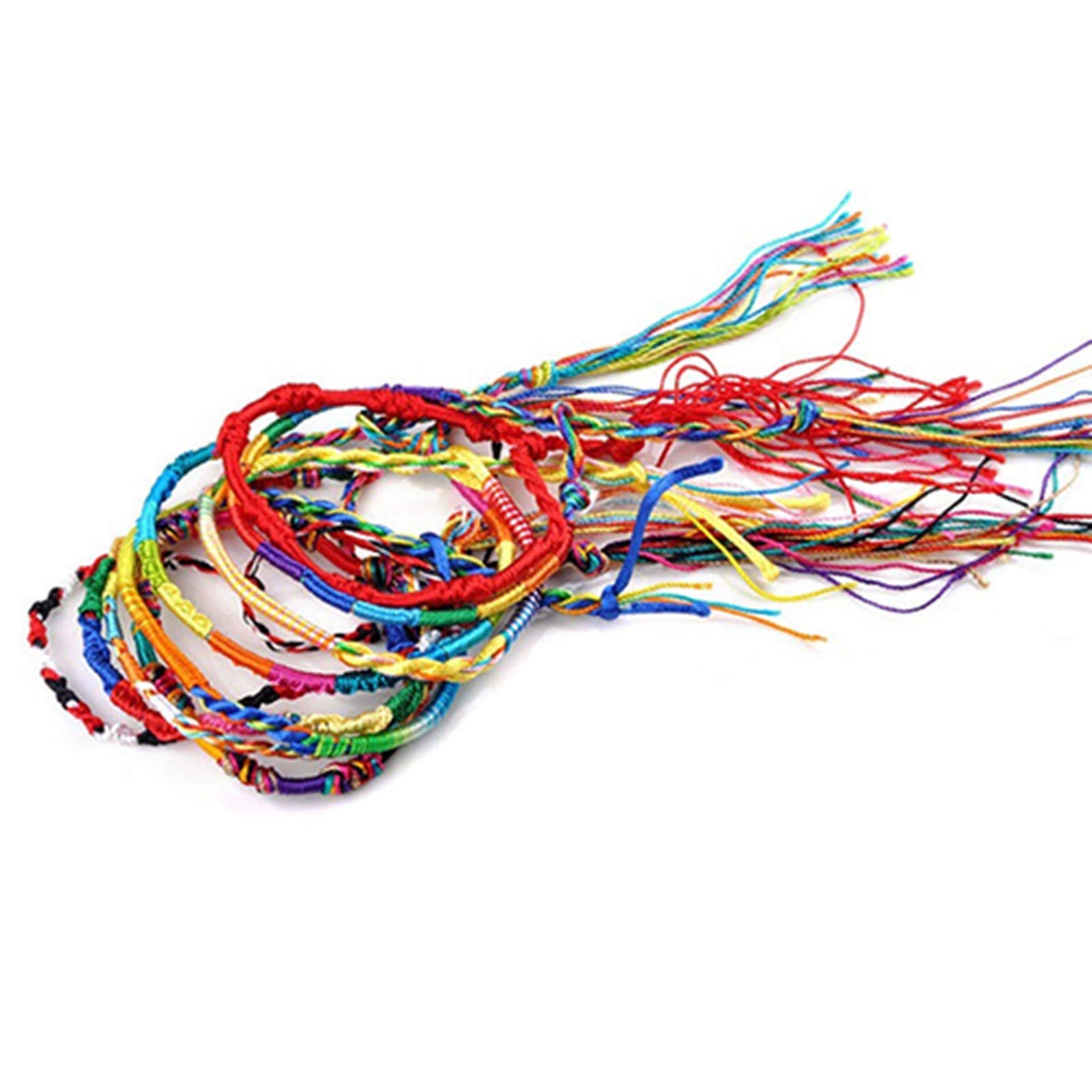 Elegant Personalized Knit Bracelet Set - 20Pcs Multicolor Fashion Cord Bracelets for Women, Girls | Perfect for Parties, Clubs & Everyday Wear