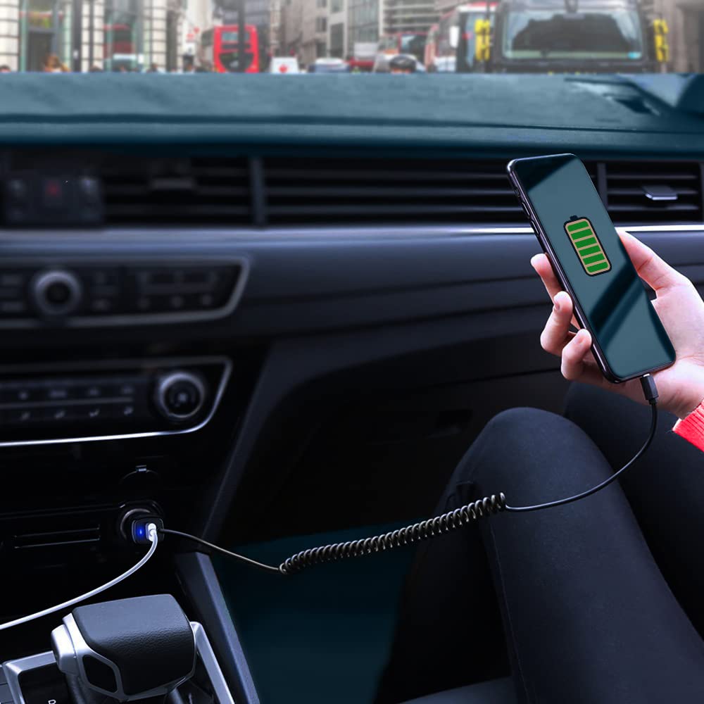 Fast Charging Unbreakable Car Charger for iPhone 14/13/12/11 Pro Max & Older Models - Durable Compact USB C Car Phone Charger Adapter - Perfect for Road Trips & Daily Commutes