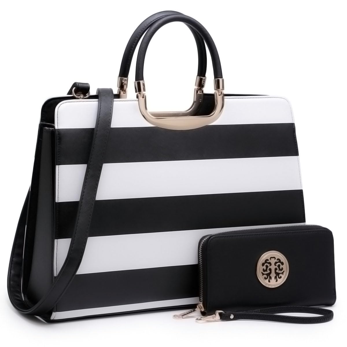 Stylish Women's Leather Top Handle Shoulder Bag - Fashion Tote Satchel Purse with Matching Wallet Set for Work, Travel & Daily Use
