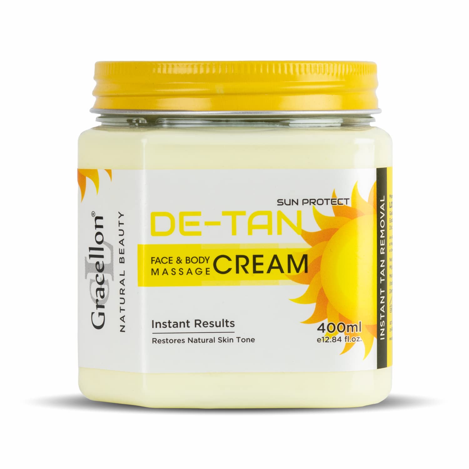 Gracellon De-Tan Face & Body Massage Cream - Brightening & Exfoliating Skin Care for Glowing Complexion | Perfect for Post-Sun Care & Daily Skin Renewal
