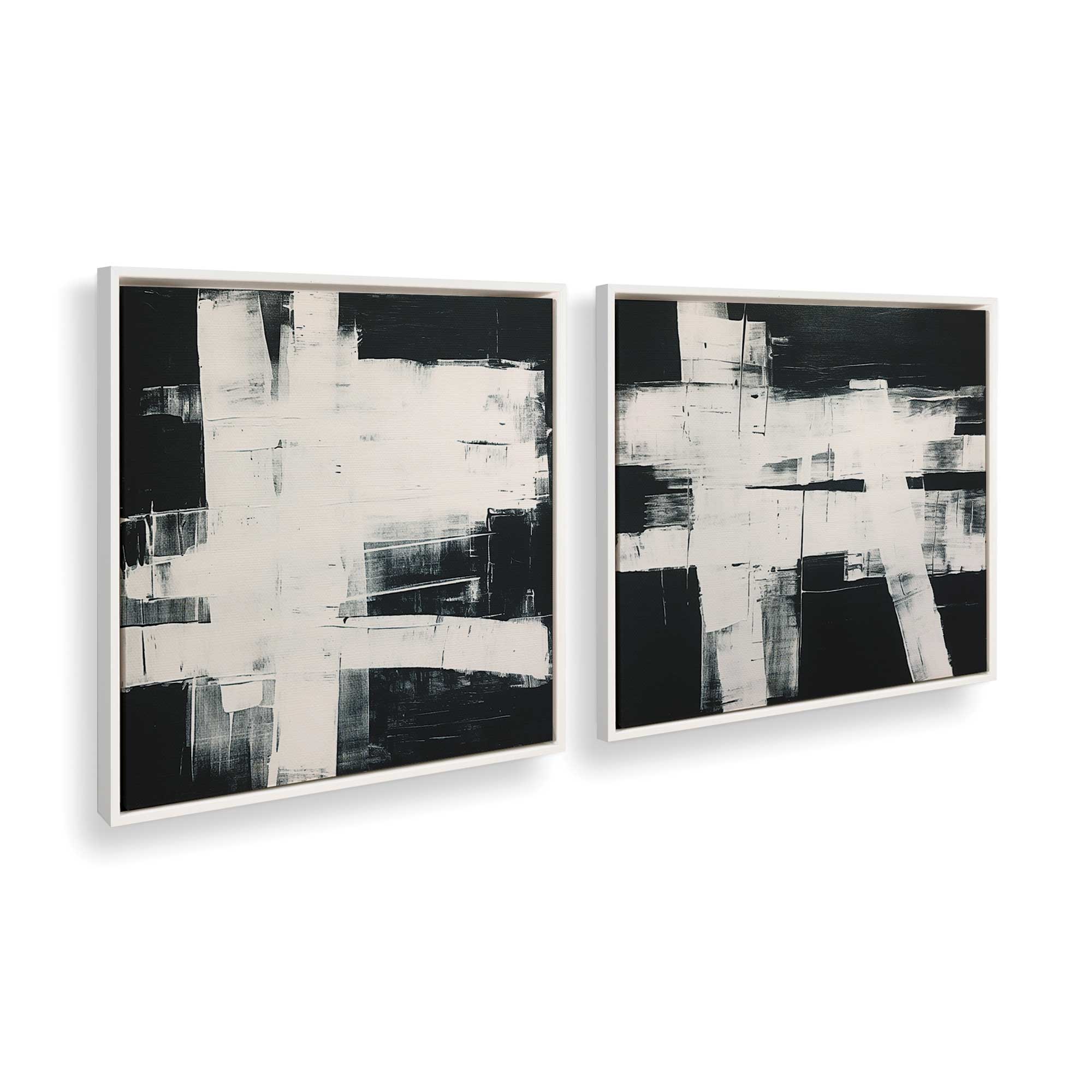 Eclipsed Onyx Tangle Wall Art - Set of 2 Canvas Prints for Modern Home & Office Decor | Perfect for Living Room, Bedroom or Workspace
