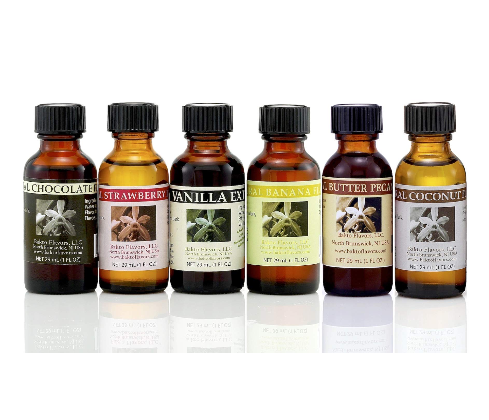 Bakto Flavors Natural Ice Cream Flavoring Collection - Chocolate, Strawberry, Vanilla, Banana, Butter Pecan & Coconut | Perfect for Homemade Ice Cream, Milkshakes, Baking & Desserts