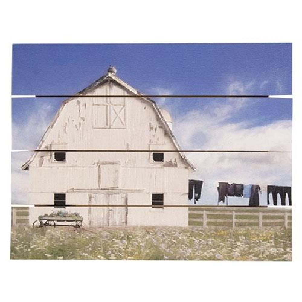 Amish Laundry Pallet Art - Rustic Farmhouse Wall Decor for Living Room, Bedroom & Kitchen - Handmade Wooden Sign with Vintage Wash Day Theme