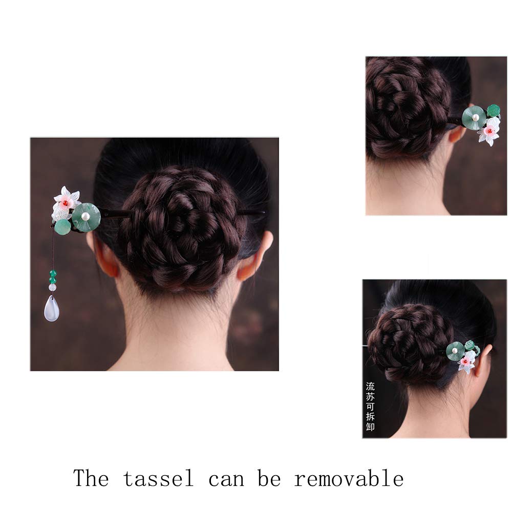 Chinese Golden Fish Lotus Wooden Hair Sticks for Women - Handmade Bun Hair Pins, Hair Chopsticks for Long Hair - Perfect for Daily Use, Parties & Special Occasions