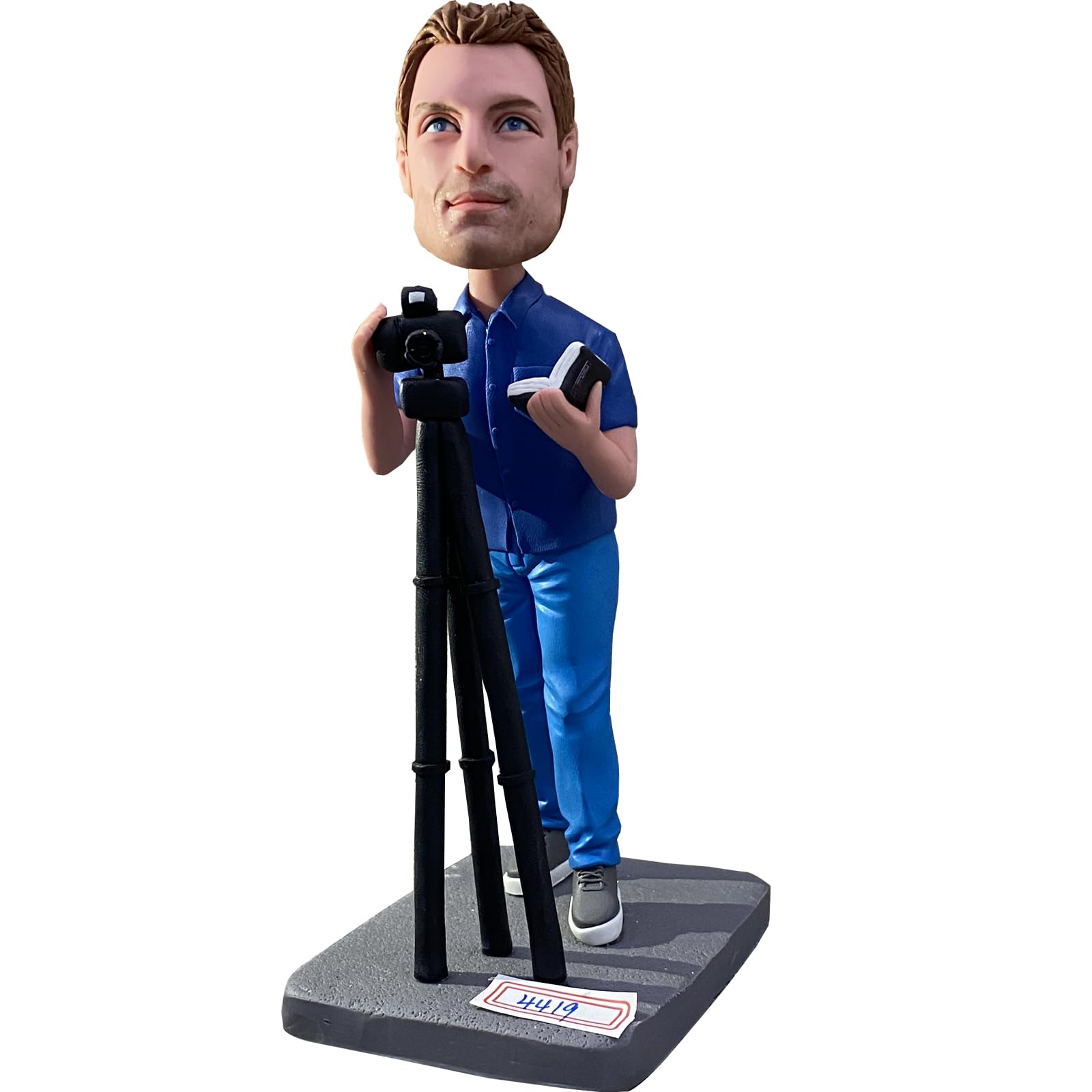 Custom Photographer Bobblehead - Personalized SLR Camera Bobblehead Doll - Unique Birthday Gift for Photographers - Perfect for Office Desk, Wedding Gifts & Photography Enthusiasts