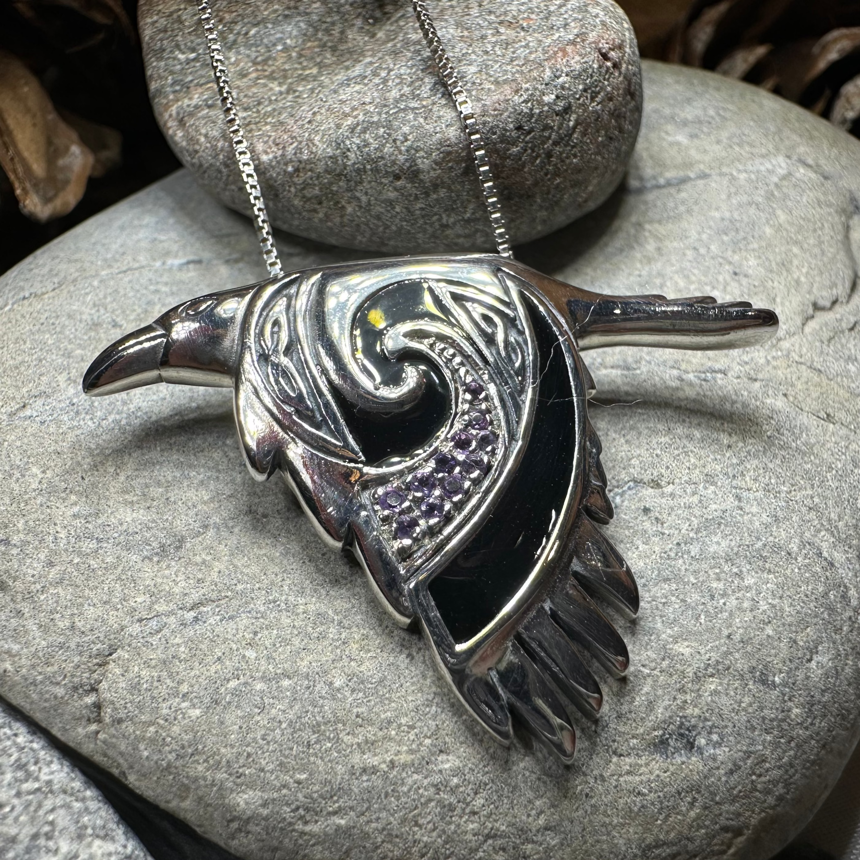 Celtic Raven Necklace for Women - Viking Jewelry with Norse Mythology Symbol - Perfect for Pagan, Gothic & Medieval Fashion Lovers