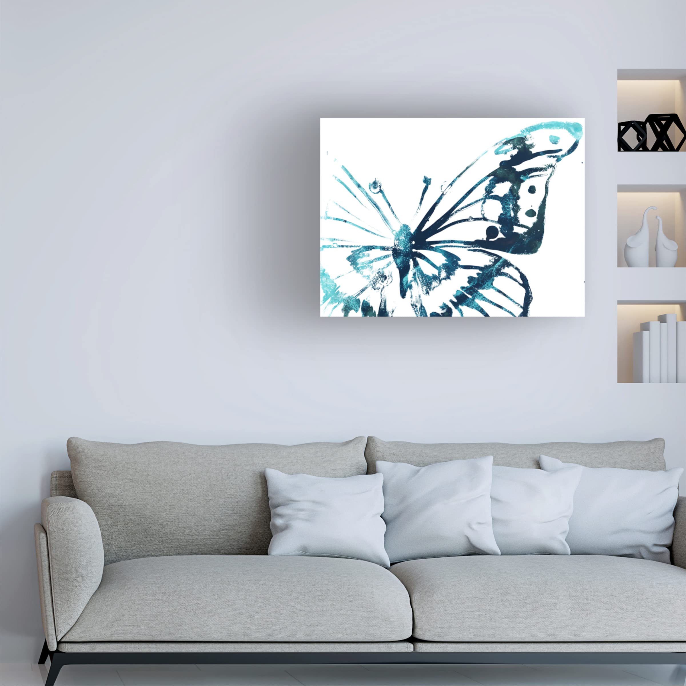 Trademark Fine Art 'Butterfly Imprint V' Canvas Wall Art by June Erica Vess - Stunning Butterfly Painting for Living Room, Bedroom & Office Decor