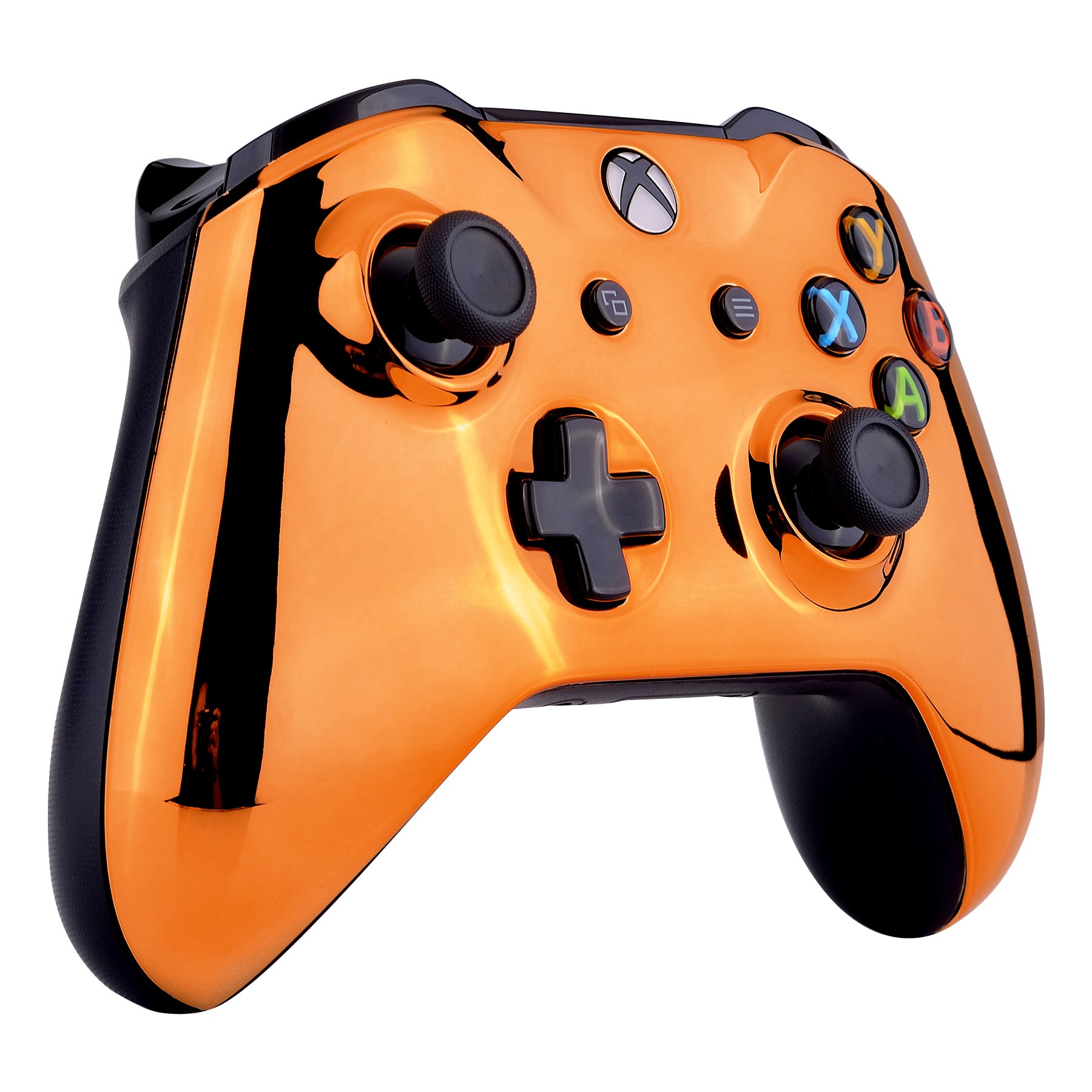 eXtremeRate Chrome Orange Front Housing Shell Faceplate for Xbox One S & Xbox One X Controller (Model 1708) - Custom Replacement Cover for Enhanced Gaming Experience - Perfect for Gaming Enthusiasts & DIY Modders