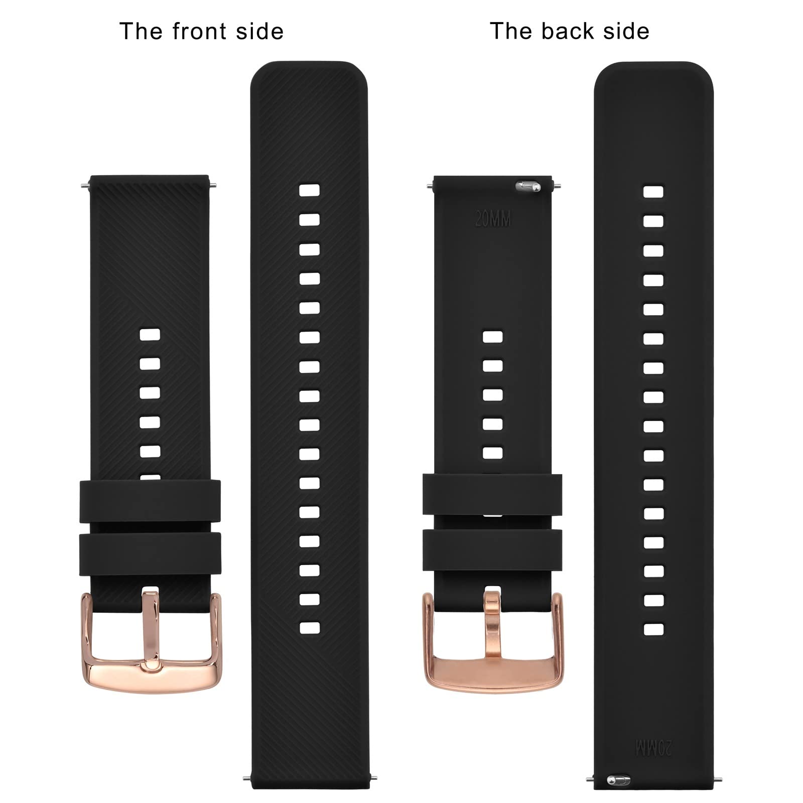 BISONSTRAP Quick Release Silicone Watch Band 18mm 19mm 20mm 21mm 22mm - Durable Comfortable Strap for Men & Women, Perfect for Sports, Work & Everyday Wear