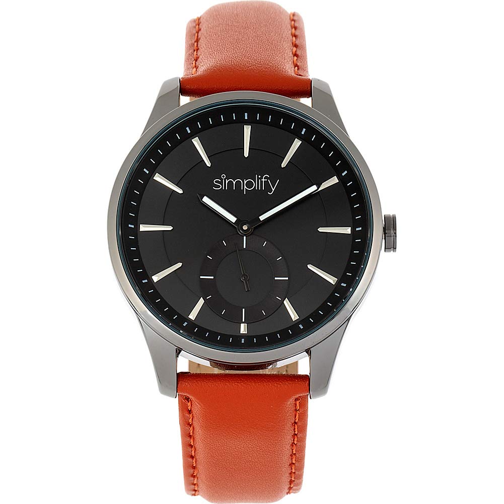 Simplify The 6600 Series Genuine Leather Band Watch - Stylish & Durable Timepiece for Men, Perfect for Business, Casual & Formal Occasions