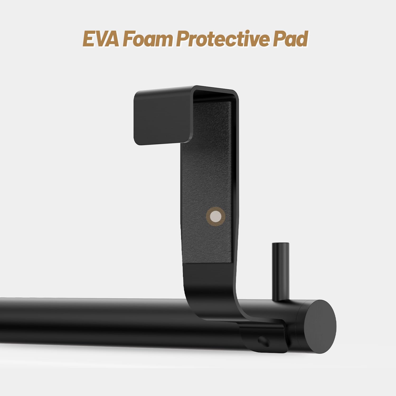 VEHHE 2-Pack 9-Inch Kitchen Towel Holder with 2 Hooks - Over Cabinet Towel Bar with EVA Foam Pads - Space-Saving Over The Door Towel Rack for Kitchen, Bathroom, Laundry Room (Black) - Perfect for Hanging Dish Towels, Hand Towels & Washcloths