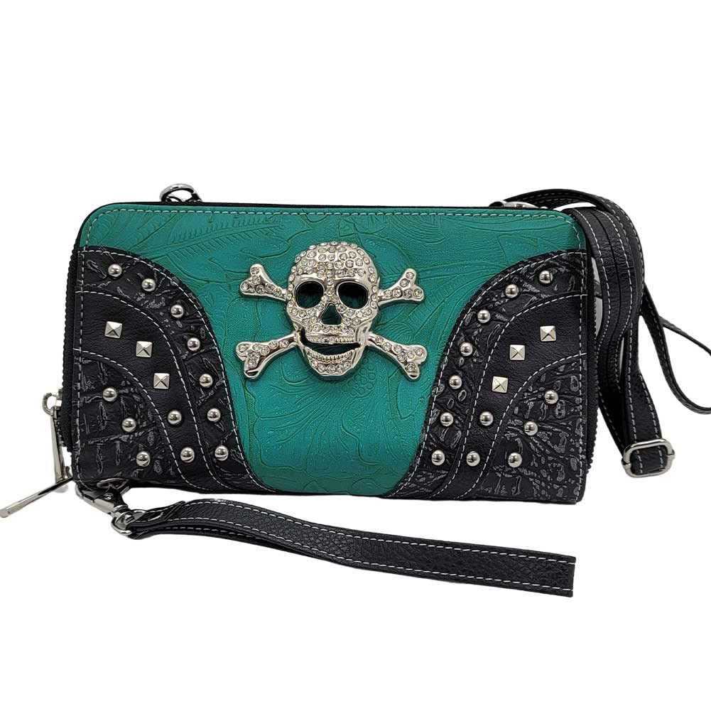 BHW Skull Women's Handbags and Wallets - Gothic Punk Fashion Accessories for Everyday Use, Parties, and Concerts