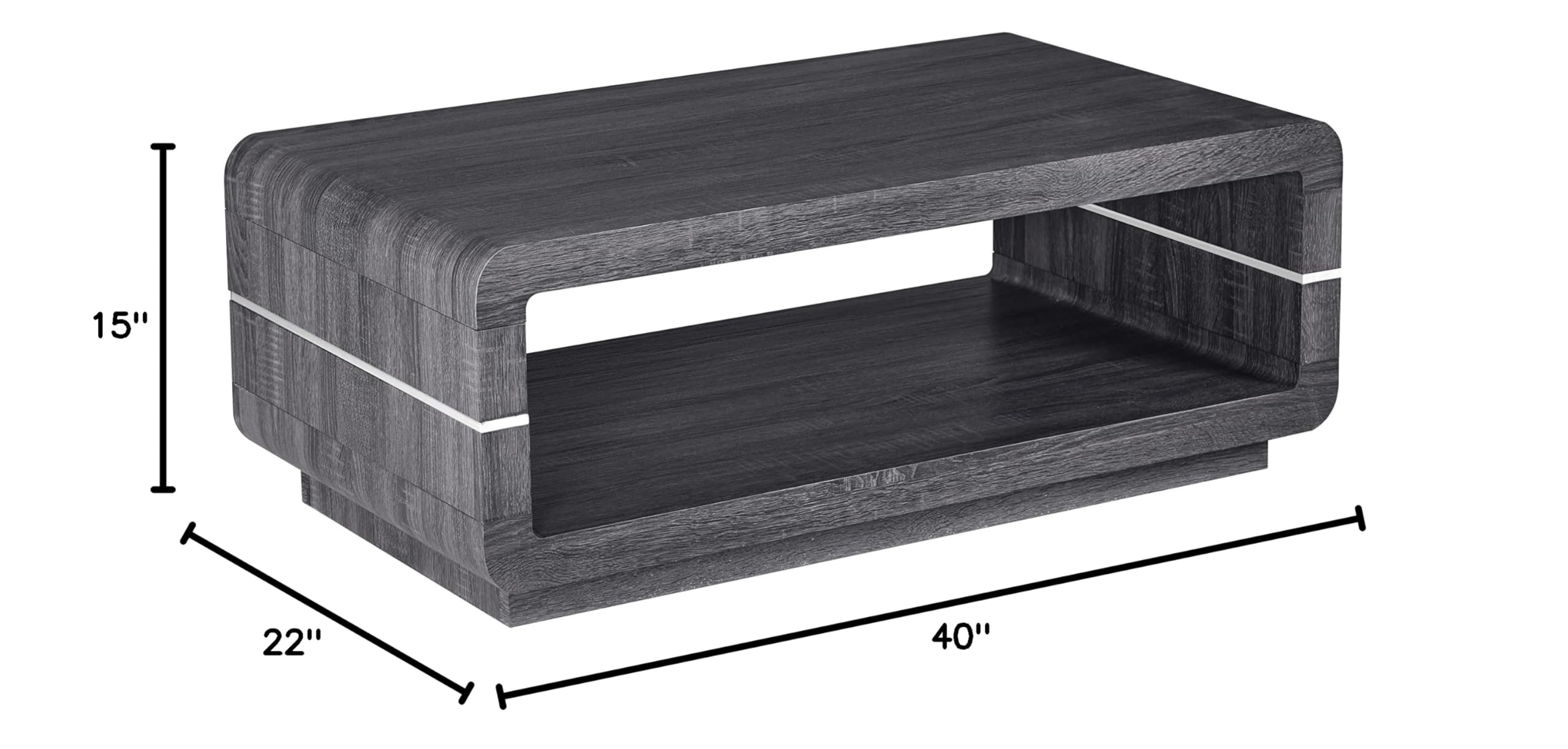 Premium Solid Wood Coffee Table - Walnut Finish, Modern Living Room Furniture for Home Decor & Small Space