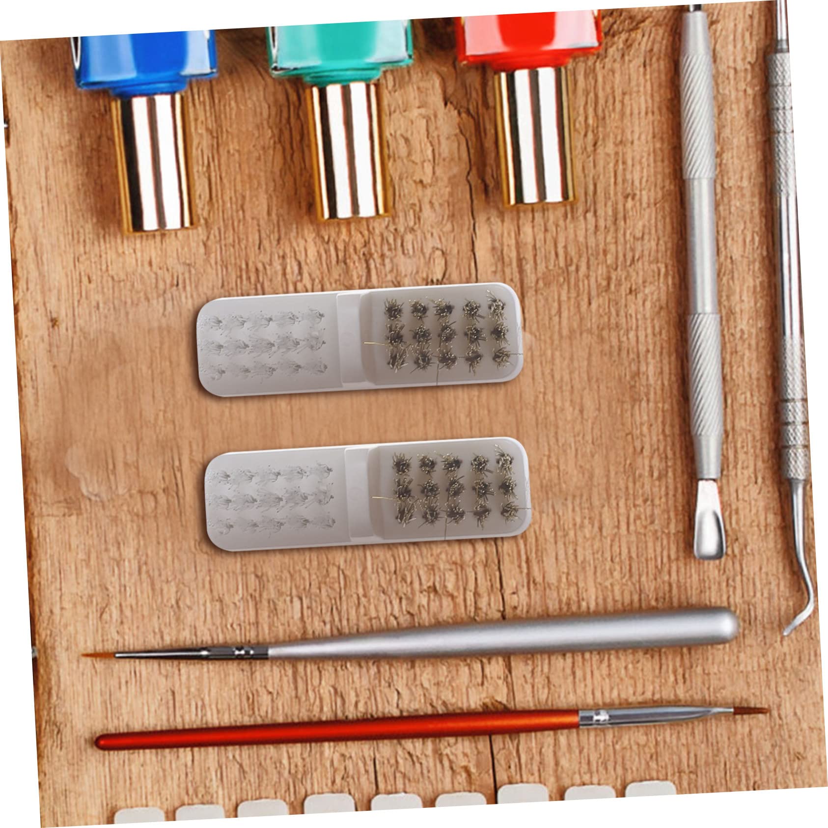 FOMIYES 3-Piece Copper Wire Brush for Nail Drill Bits - Professional Nail Drill Bit Cleaner for Salon & Home Manicure/Pedicure Use