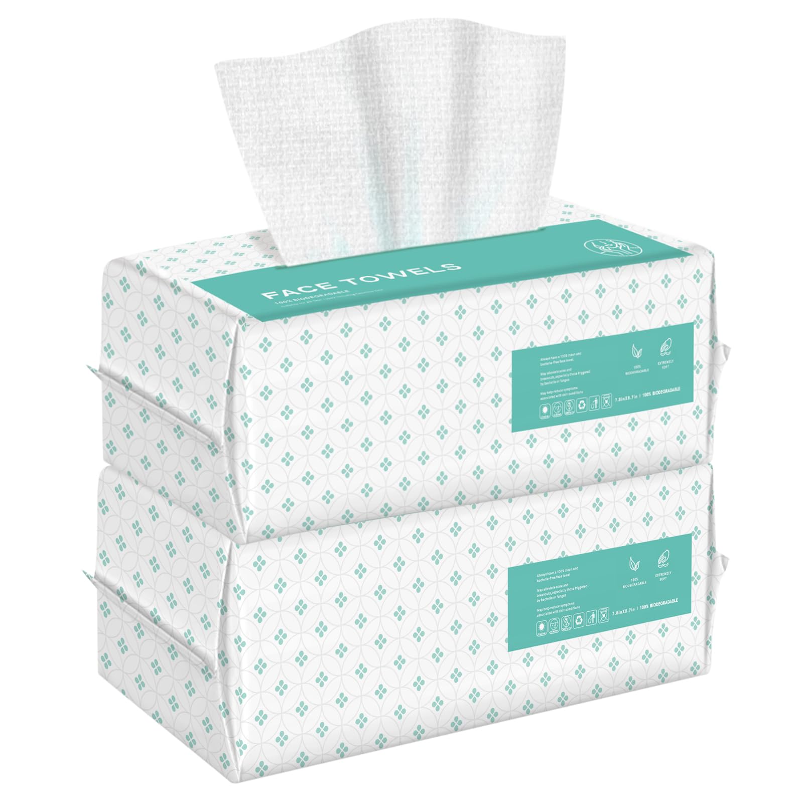 Eco-Friendly Biodegradable Face Towels - Soft, Thickened Disposable Makeup Remover & Facial Cleaning Cloths for Gentle Skin Care | Perfect for Travel, Gym & Daily Beauty Routine