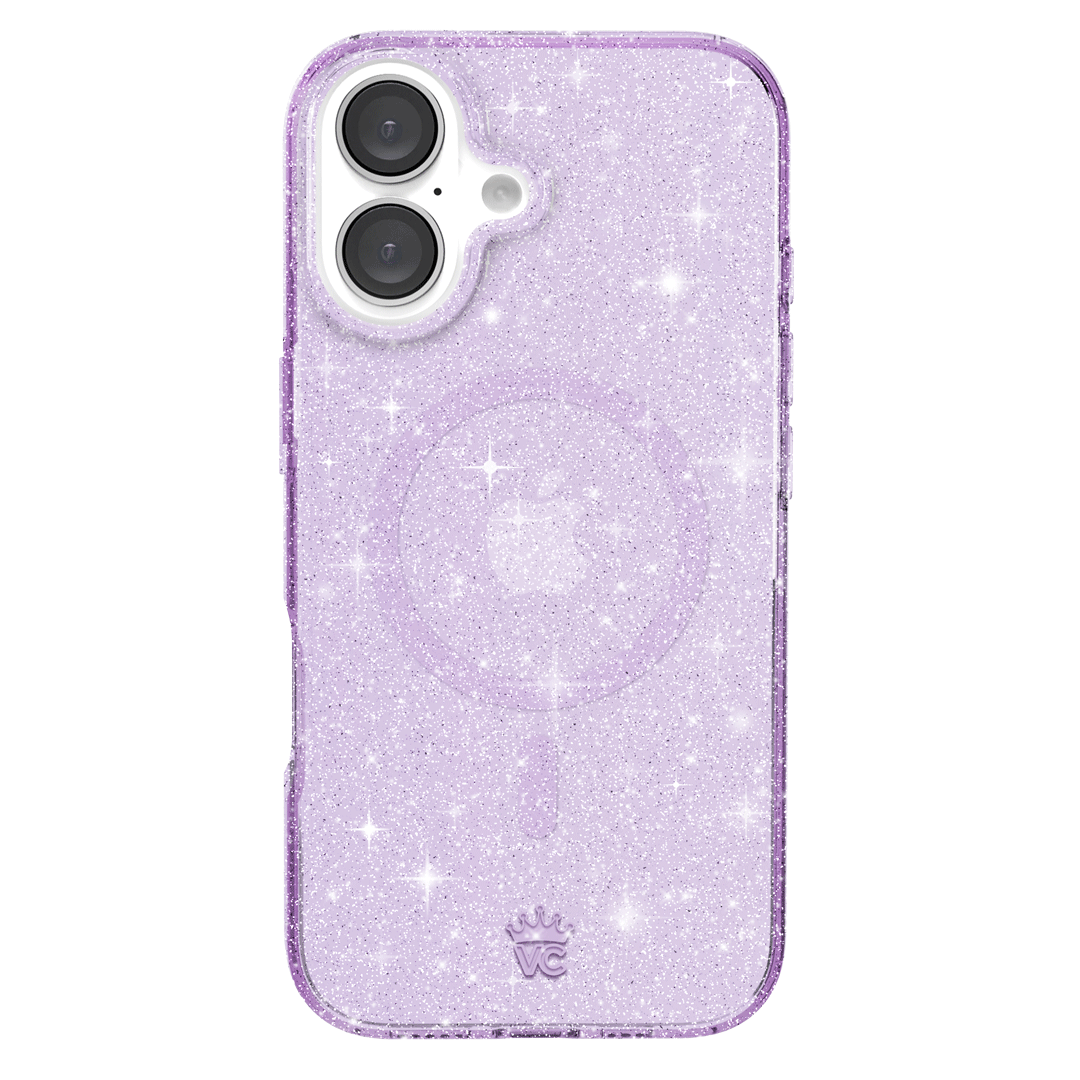 Lilac Stardust Glitter iPhone Case - Protective & Stylish Phone Cover for iPhone 13/14/15 - Perfect for Parties, Festivals & Everyday Use