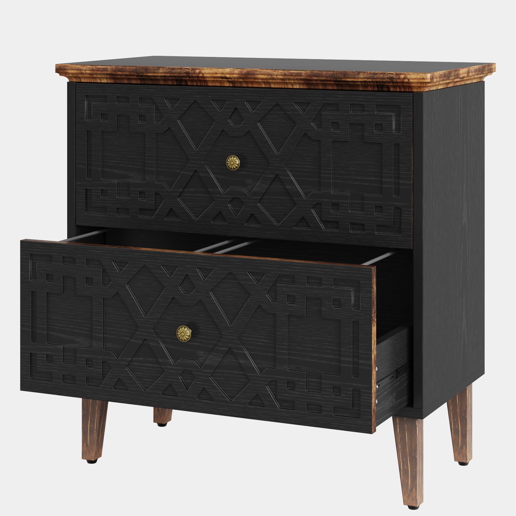 2-Drawer Wood File Cabinet - Office Storage Organizer for Documents, Files & Supplies | Perfect for Home, Office & Workspace Organization