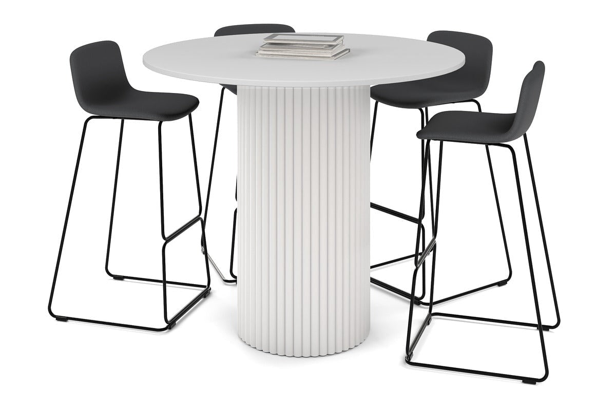 Baobab Circular Base Counter Round Table - 47.2 Inch Dining Table for Kitchen, Bar, Cafe & Restaurant - Modern Round Counter Height Table with Sturdy Metal Base