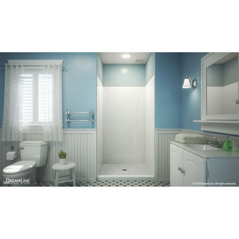 DreamLine QWALL VS 32-36 Inch Frameless Shower Enclosure Kit - Acrylic Backwall with Clear Glass (41.5